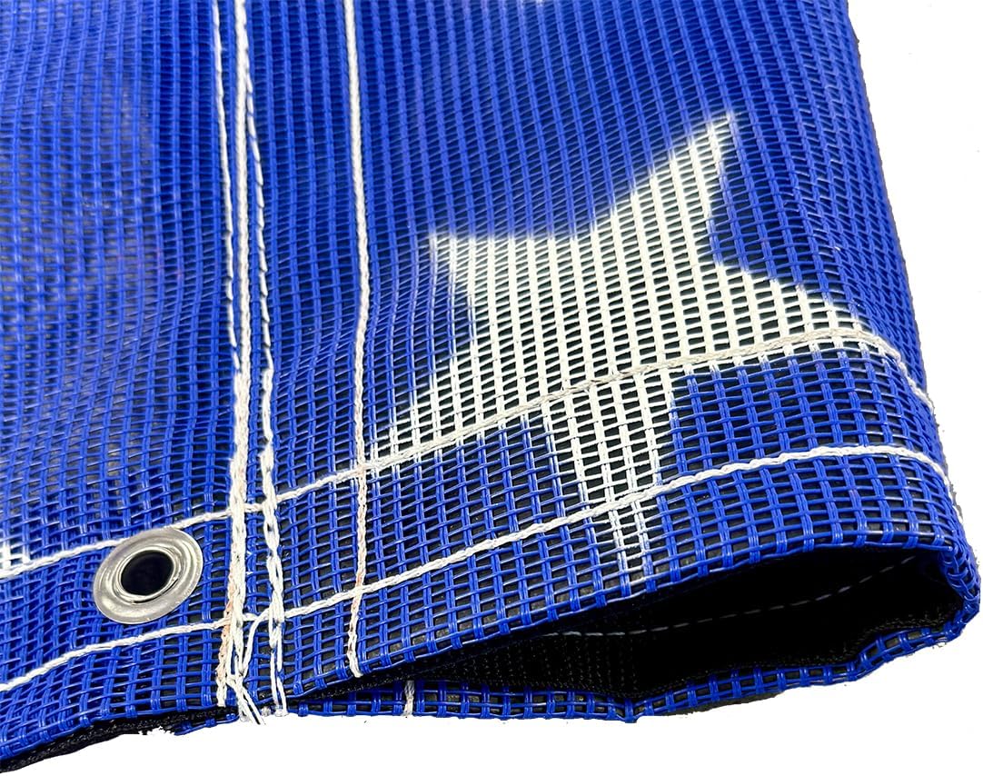 Kym Industries 7' 6" x 22' Heavy Duty Mesh American Flag Dump Truck Tarp Fits Manual or Electric Dump Truck Systems