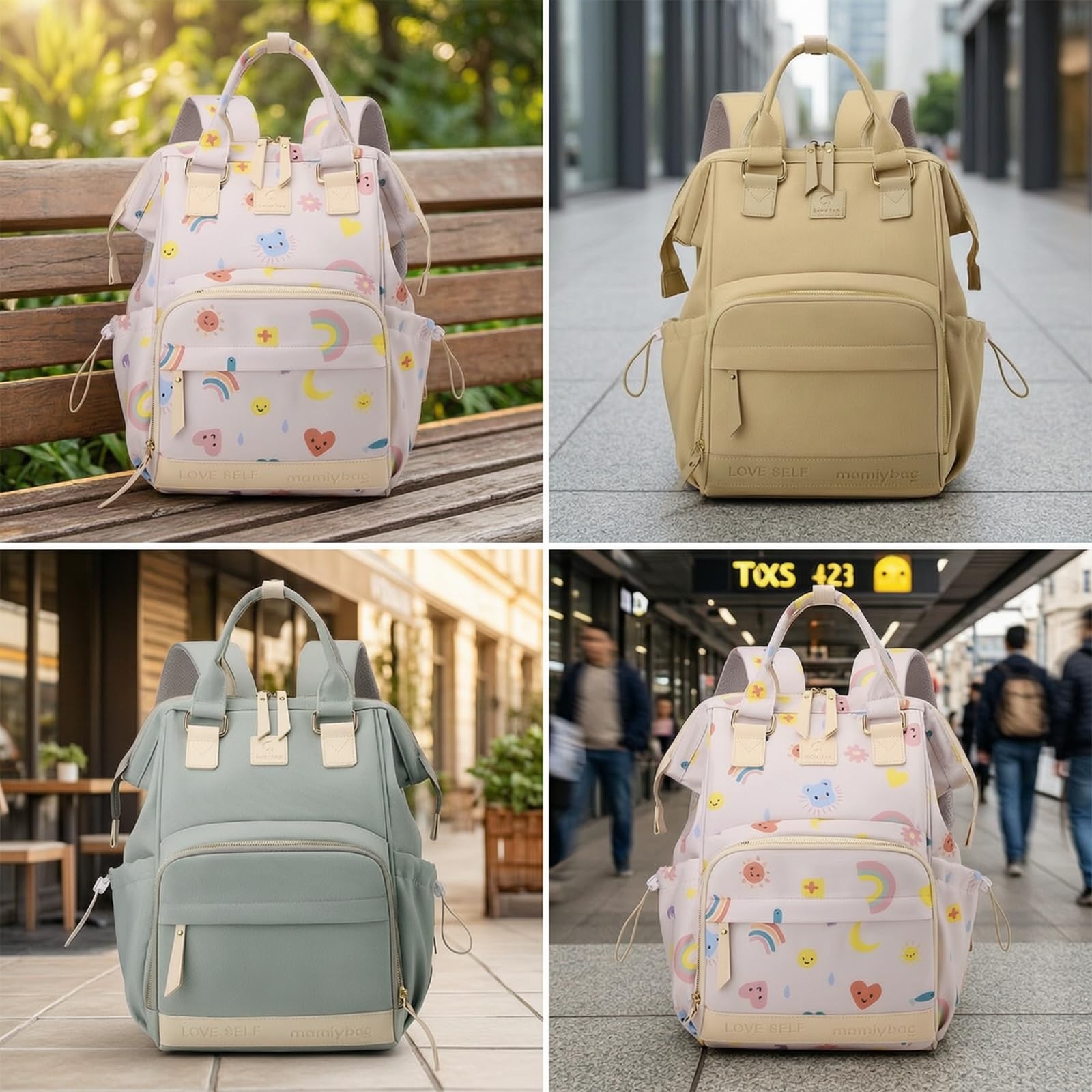 Mochila Pañales Acolchada Bolso Marnidad Práctica Pañalera para Padres, Viajes, color to 3, color to 3