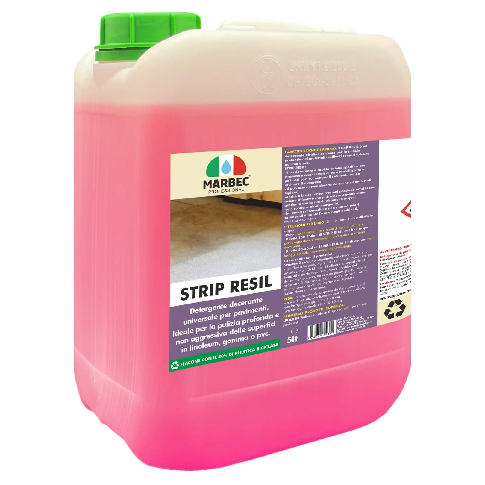 MARBEC STRIP RESIL 5LT Detergente decerante universale per pavimenti