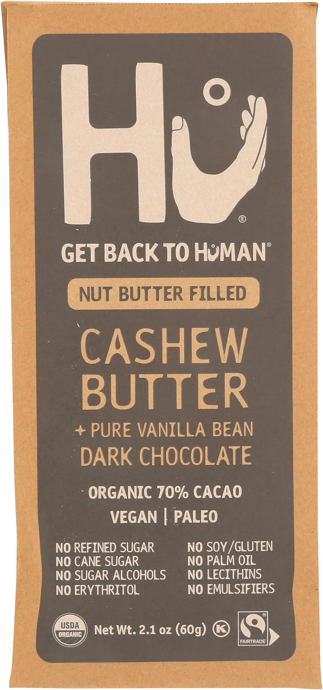 HU KITCHEN Cashew Vanilla Chocolate Bar, 2.1 OZ
