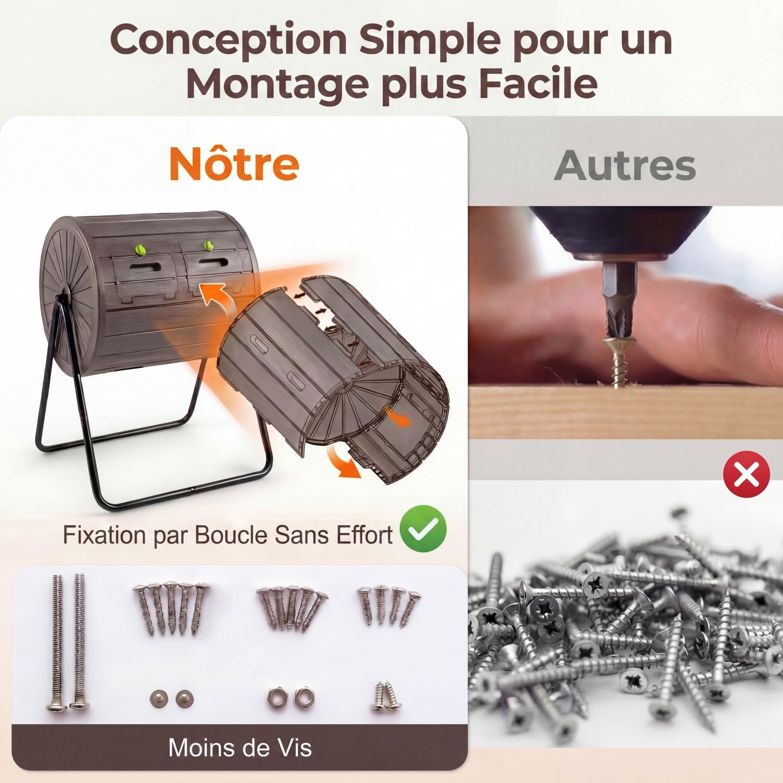 GYMAX Composteur 142L Rotatif à 360°, Bac à Compost Extérieur à Deux Compartiments, avec Portes Verrouillables et Socle Métallique, pour Déchets Alimentaires et Jardinage (Noir)