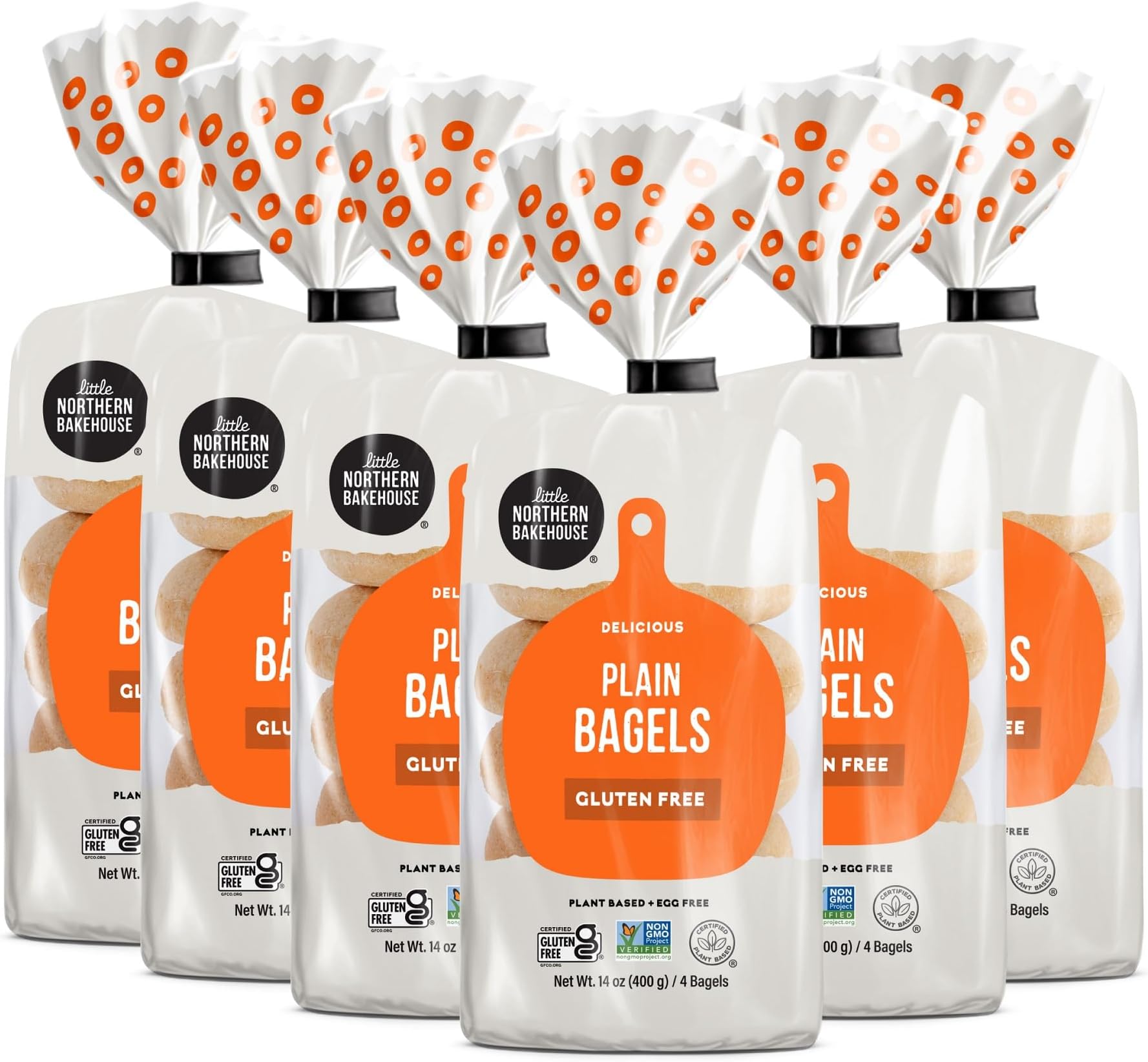 Little Northern Bakehouse Gluten Free Plain Bagels, Non-GMO and Allergy-Friendly Bagels (6 pack, 14 oz. each)