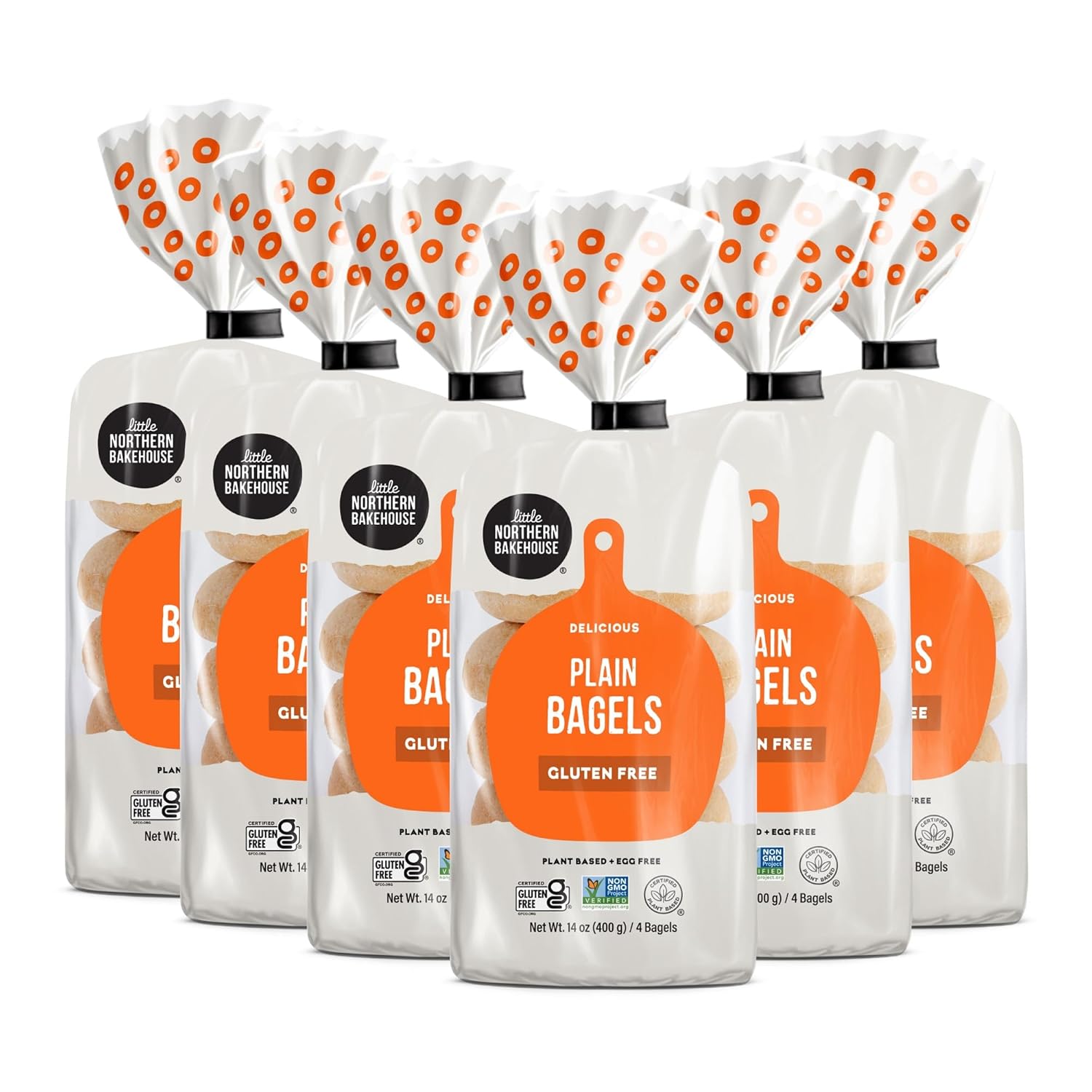 Little Northern Bakehouse Gluten Free Plain Bagels, Non-GMO and Allergy-Friendly Bagels (6 pack, 14 oz. each)