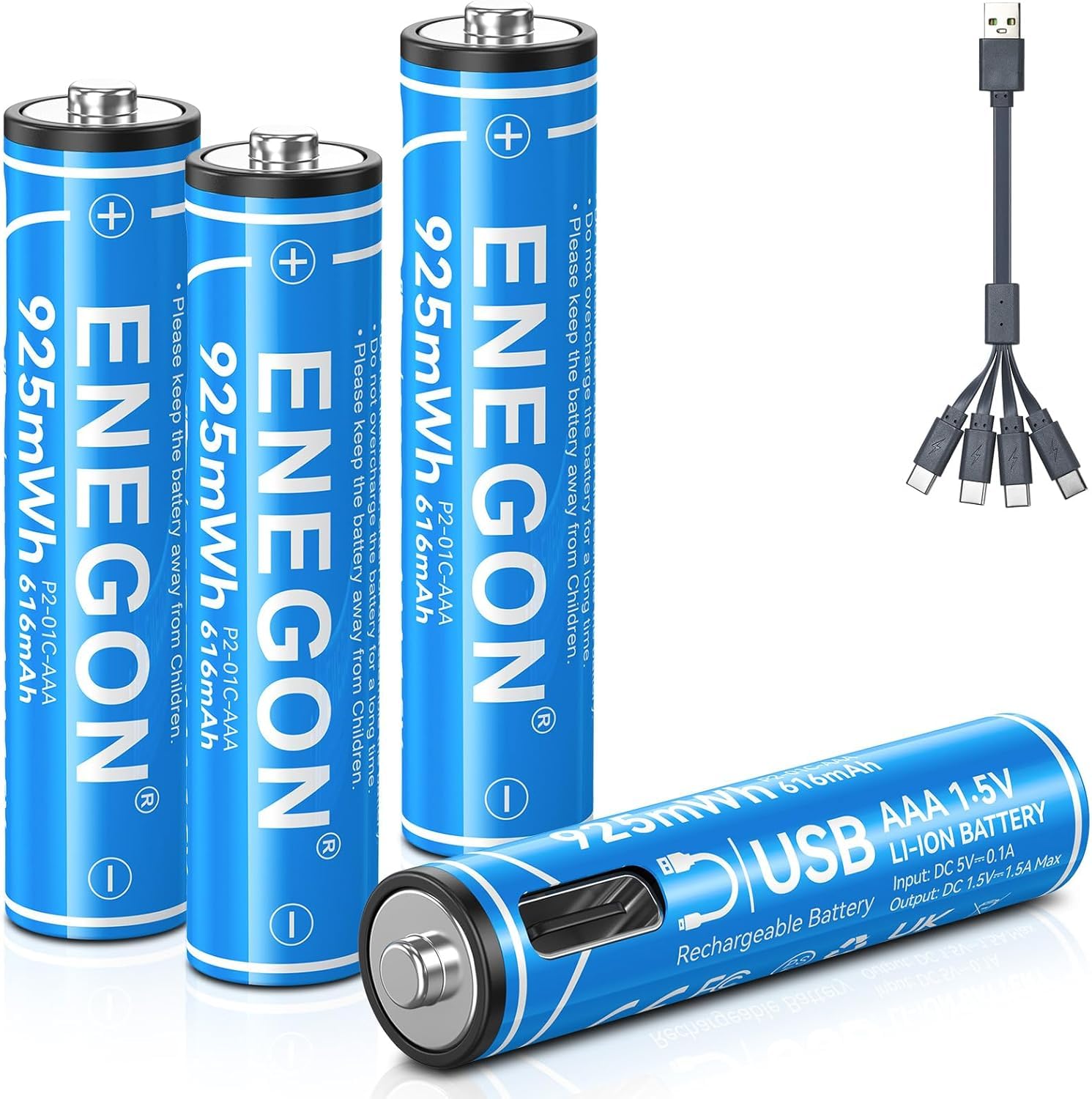 Oplaadbare AAA batterijen 1,5v