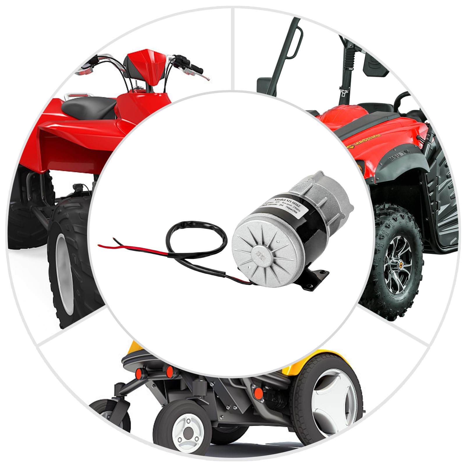 Moteur électrique de réduction 12 V CC 250 W, réducteur de moteur brossé vélo électrique, moteur brossé
