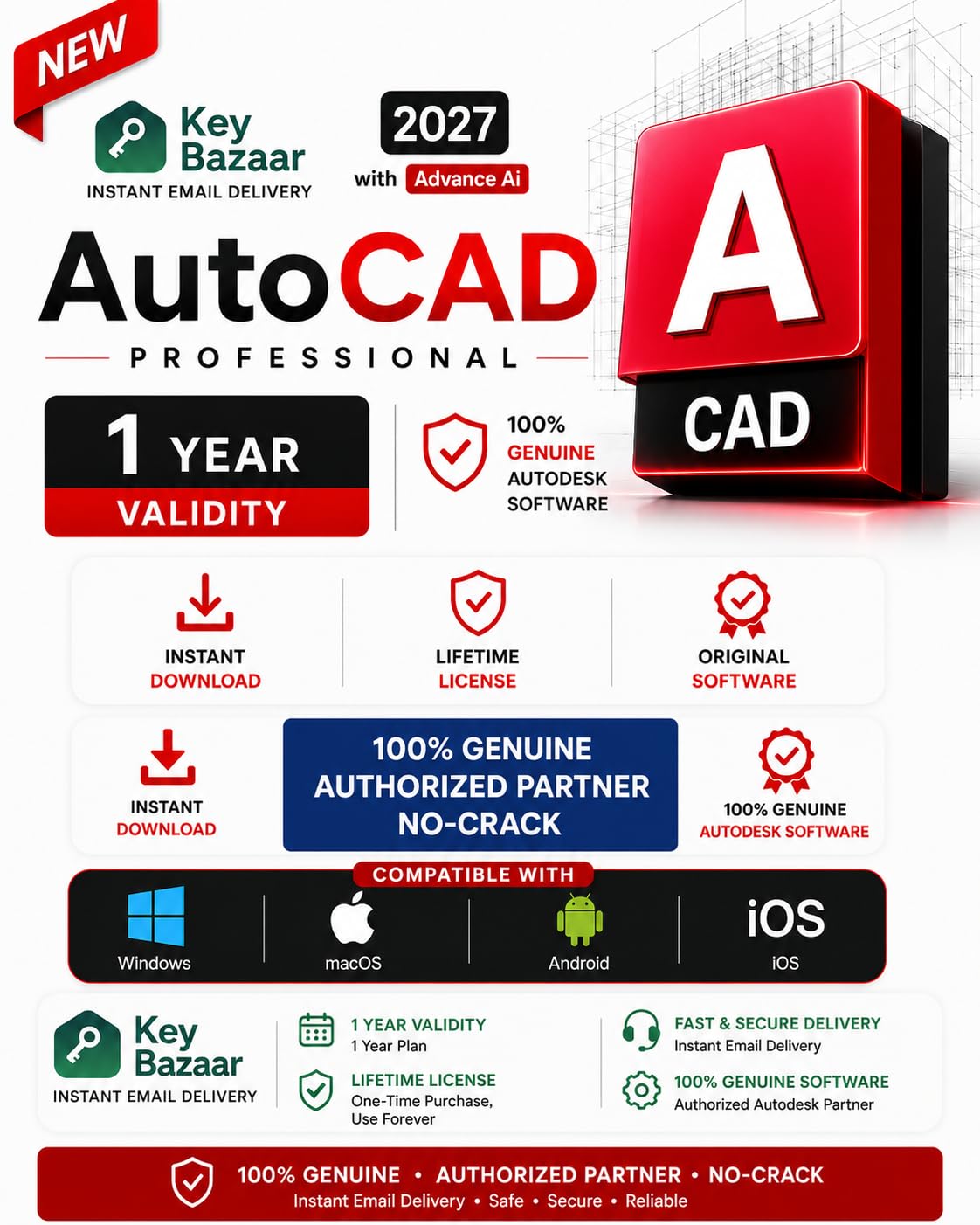 AutoCAD Education Advanced Drafting and Engineering Design Software, 2026 Edition, AI-Powered Features, Digital Activation, for Windows and macOS, Supports usage on up to 5 devices (1 Years, Windows)-image-49