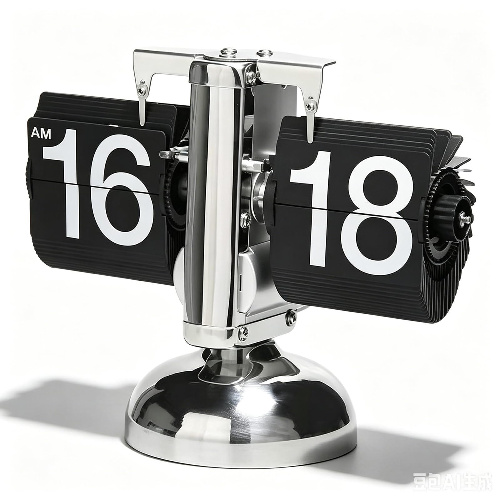 Reloj de escritorio con tapa y mecanismo de engranaje para casa y oficina, color negro