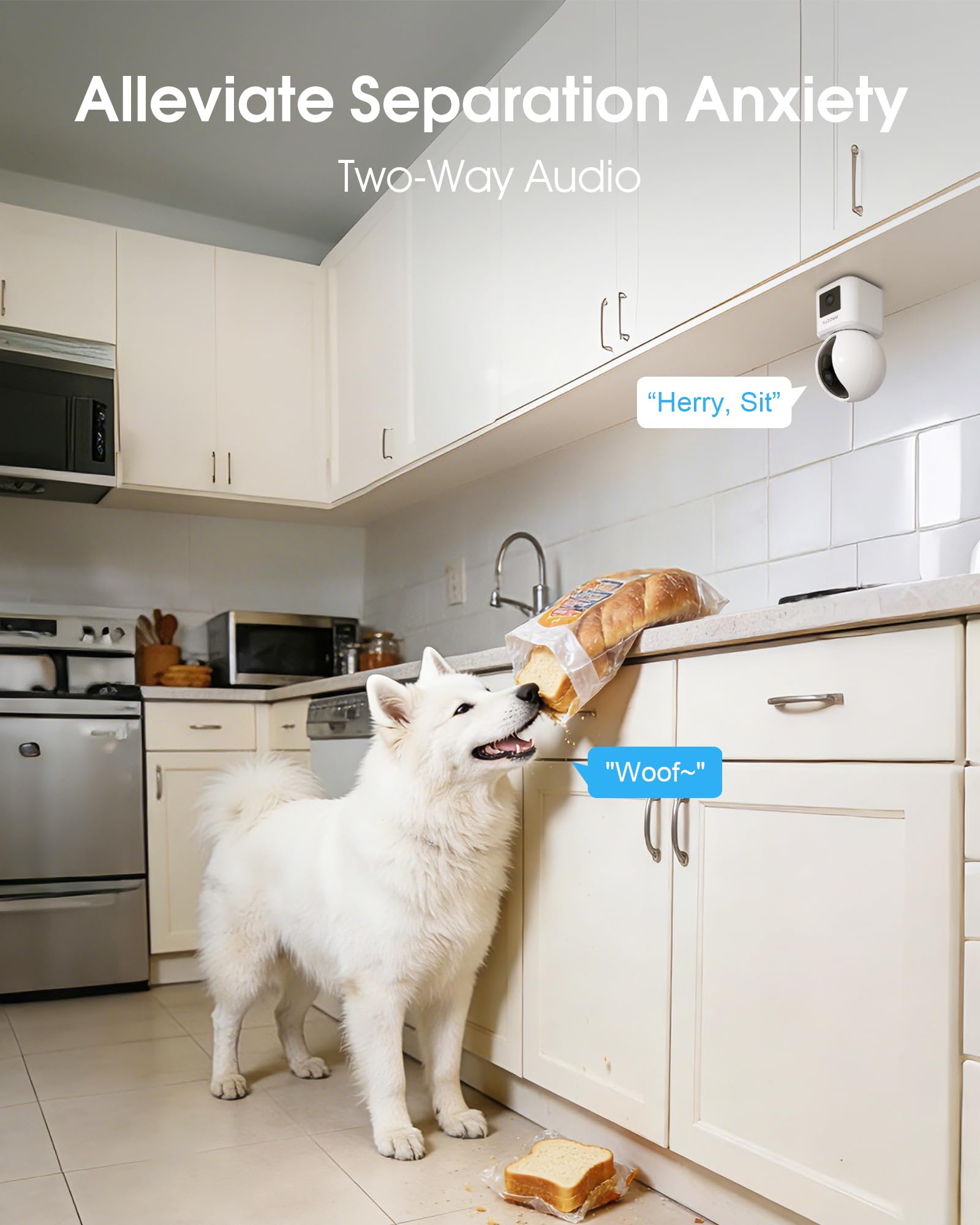ARCCTV Y3 Caméra Intérieur WiFi Double Objectif 2.5K pour Chambre/Bébé/Pet | Double Objectif (2,5K+2,5K), 360° PTZ, 5G/2.4GHz WiFi, Enregistrement 24/7, Audio Bidirectionnel, Auto Tracking, SD Stockage