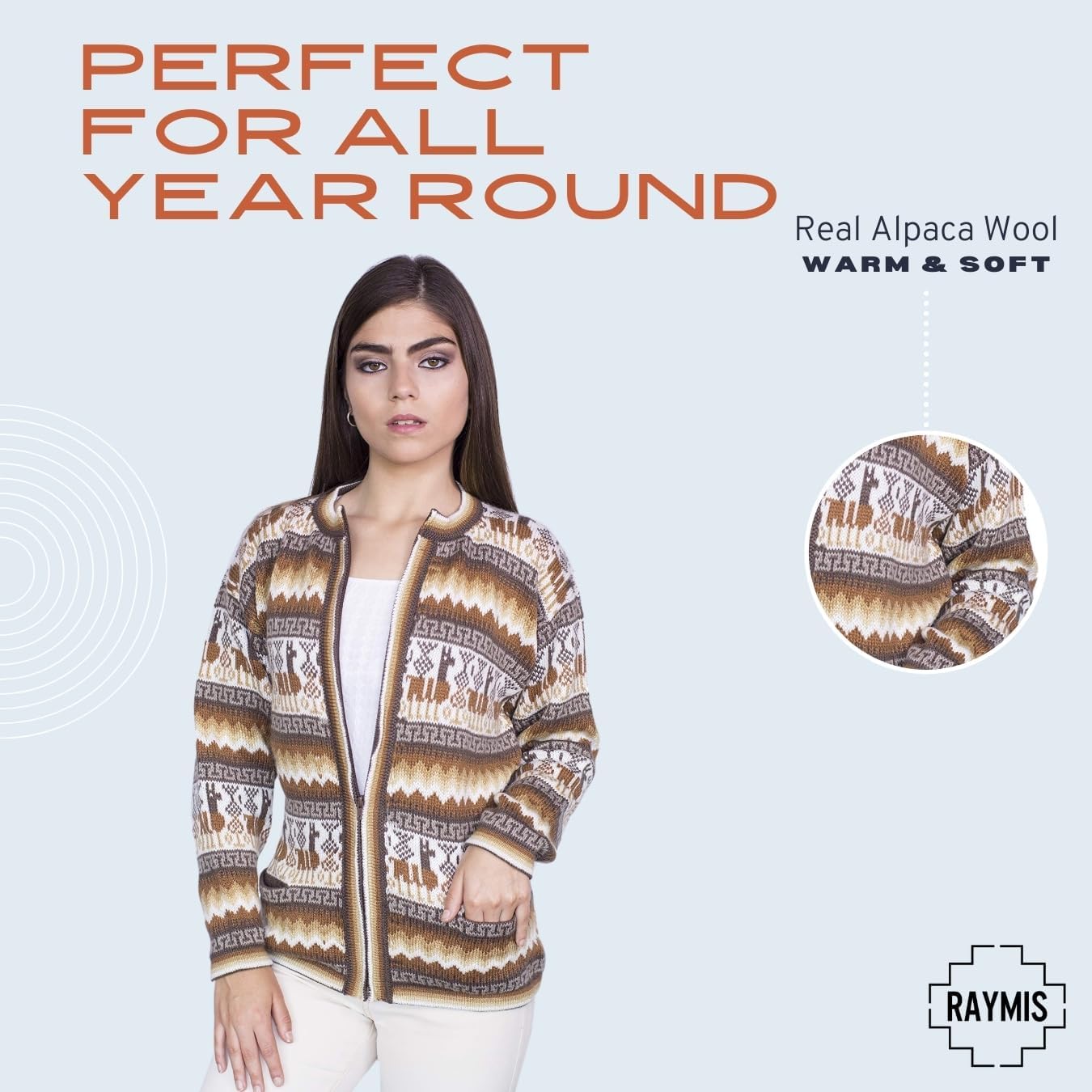 Alpaca Wool Sweater & Cardigan | Warm & Soft Alpaca Wool Fair Isle Sweater - Image 3