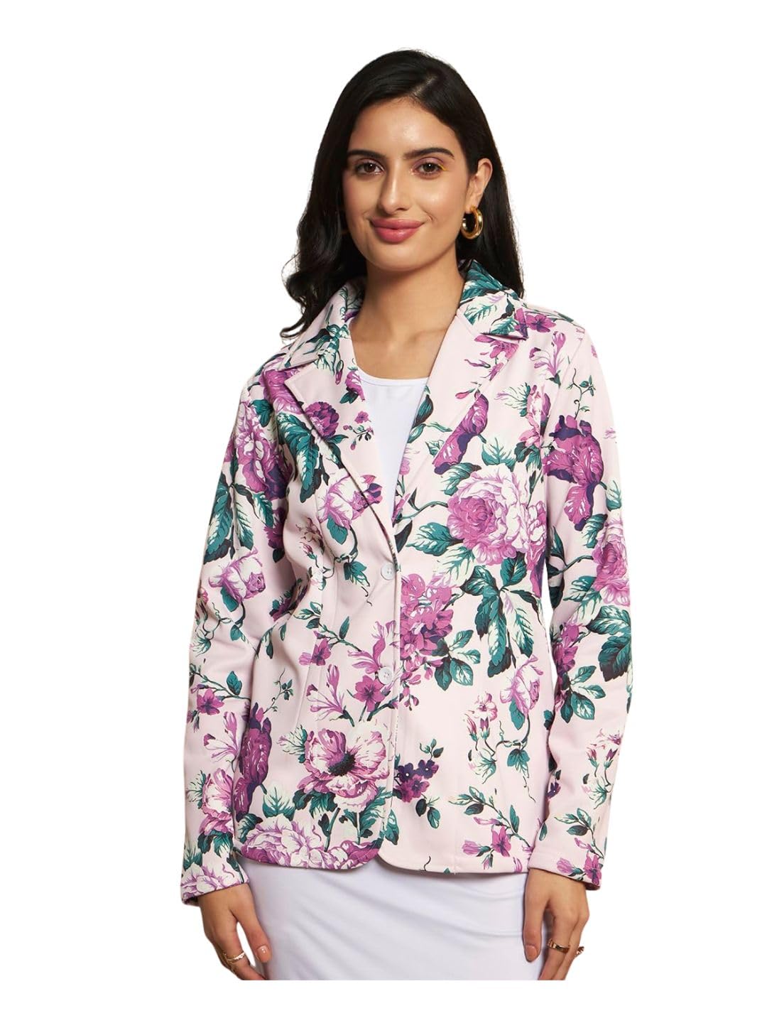 tandul Women Floral Print Multicolor Coat - Fleece Full Sleeve Regular Fashion for Office, Casual, Festive & Party (12201)-picture-20