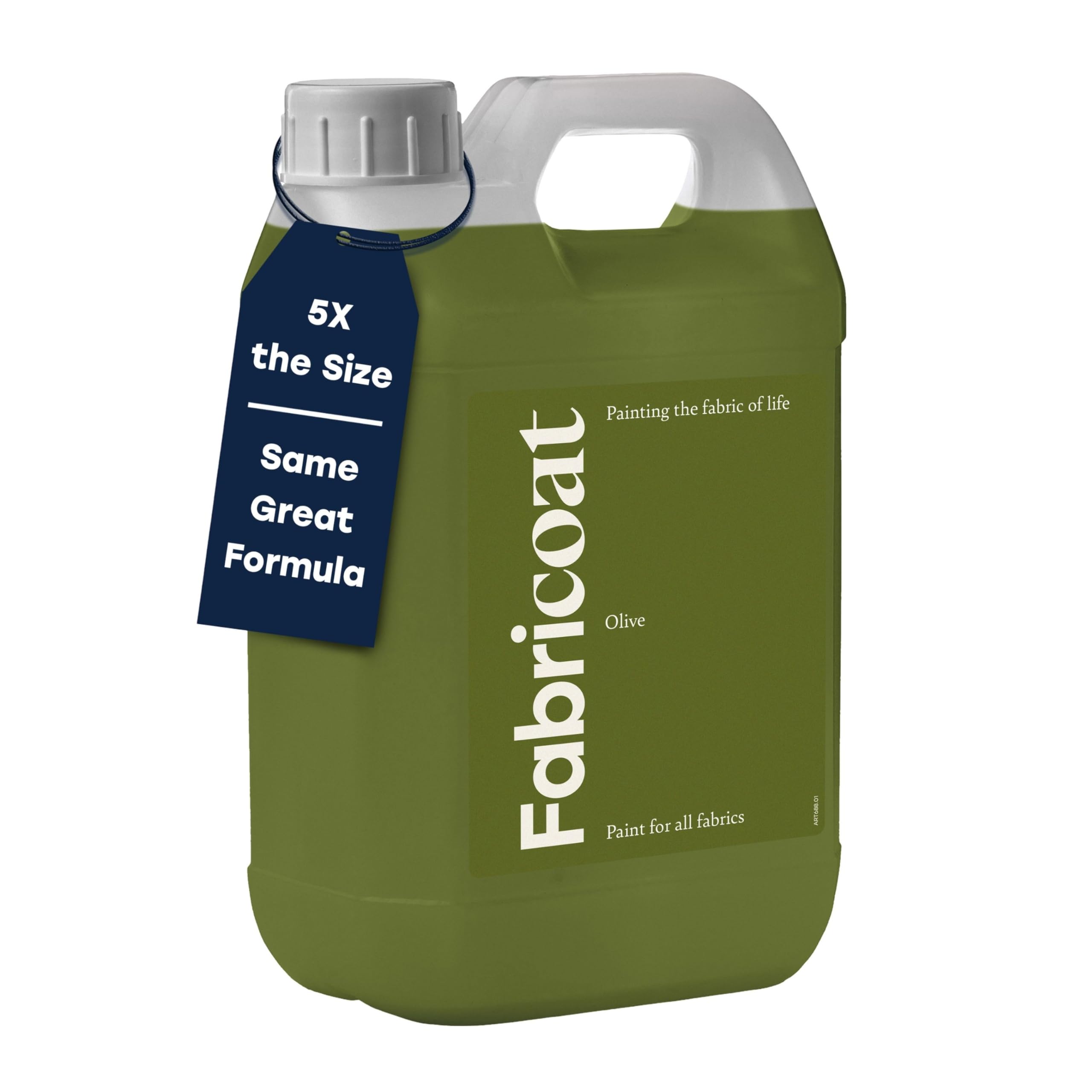 Fabricoat Fabric Paint – Restore or Change the Colour of Any Fabric - Paint Directly Onto Fabric - Transform Anything – Sofas, Lampshades, Car Interiors (2.5L, Olive)