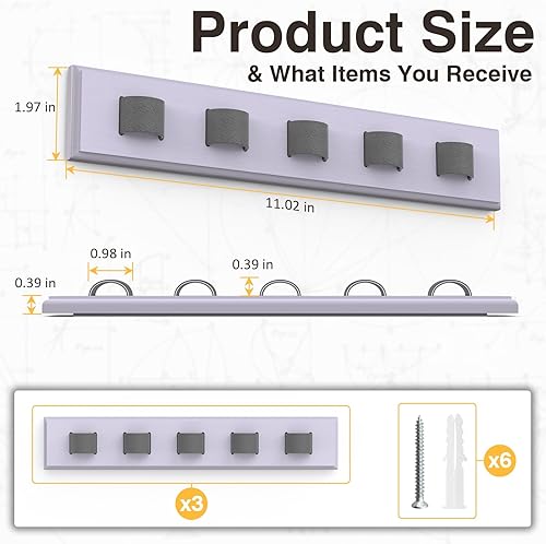 Miniatura 9 de Paquete de 3 organizadores de lentes de sol, organizador de lentes de sol montado en la pared, soporte de madera para lentes de sol, soporte para