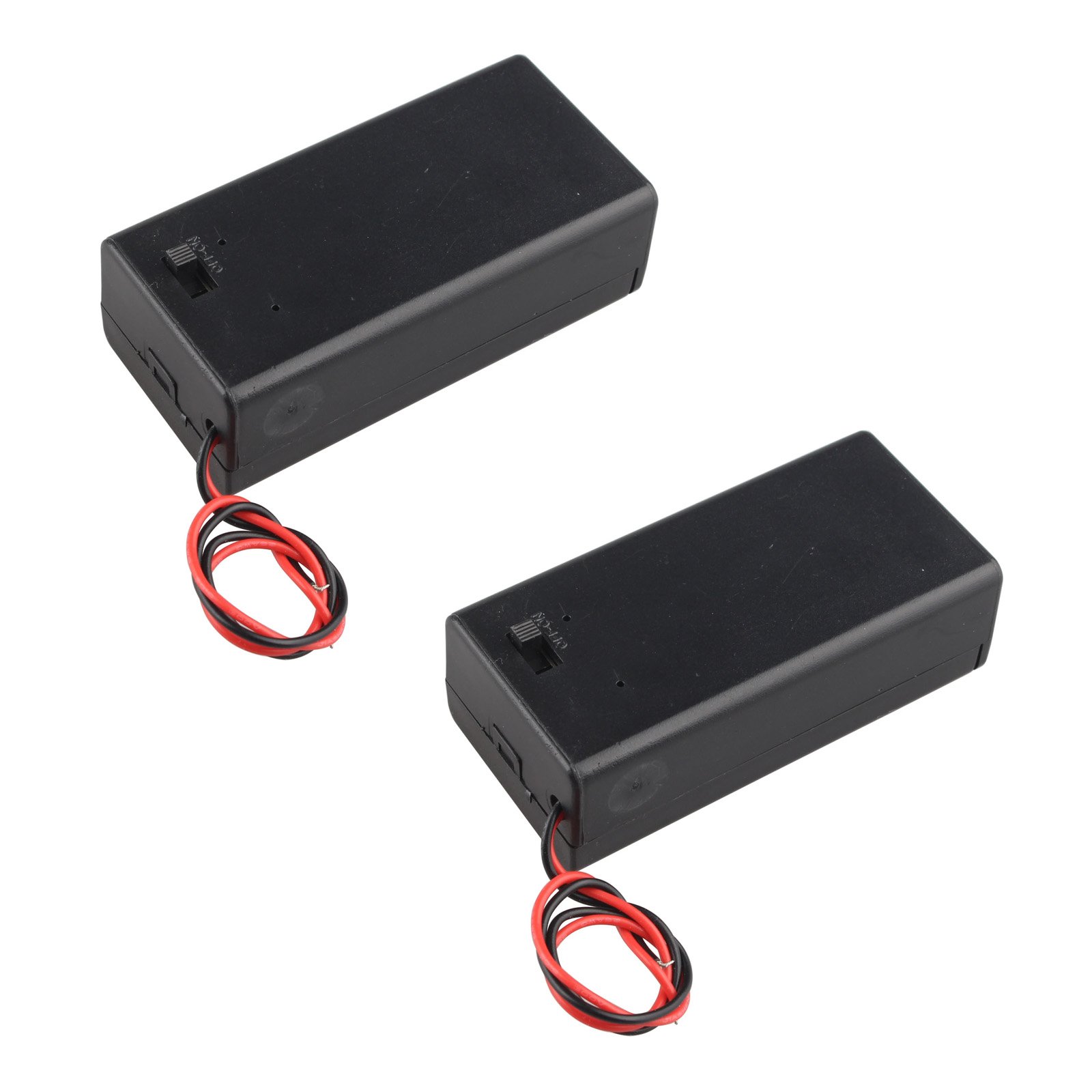 HALJIA Lot de 2 Boîtiers de Support pour Batteries 9V avec Interrupteur