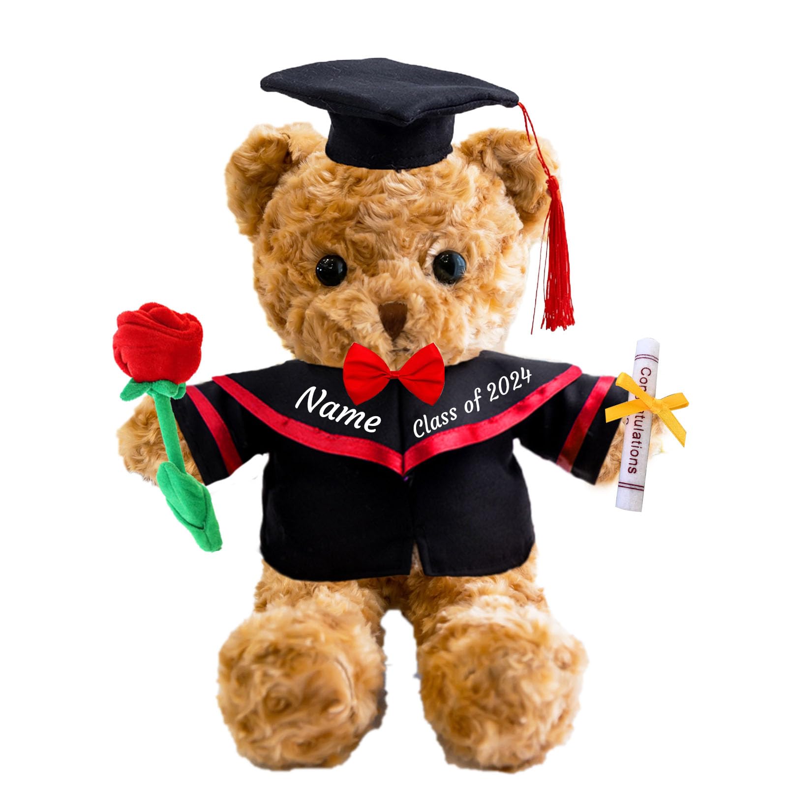 Personalisiertes Abschluss-Geschenk: GraduationBär Mit Text/Name (20 Cm, Inkl. Hut & Diplom) – Für Schule/Uni 2024