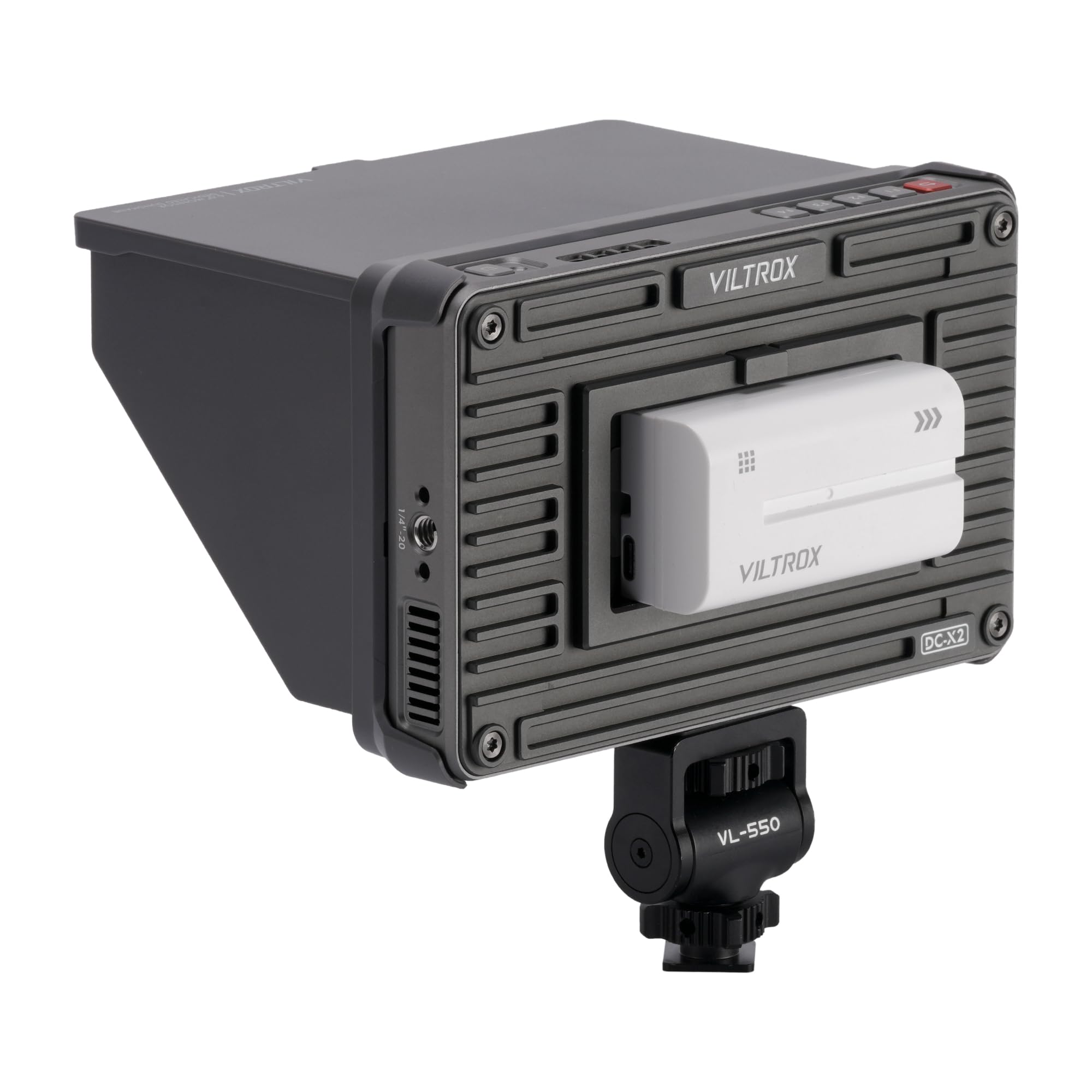 VILTROX - Monitor del campo della fotocamera da 6", 2000nit HD 1920x1080, schermo touch portatile, monitor video, 4K, HDMI, loop in/out, con LUT 3D, de-squeeze, Peak Focus, con parasole