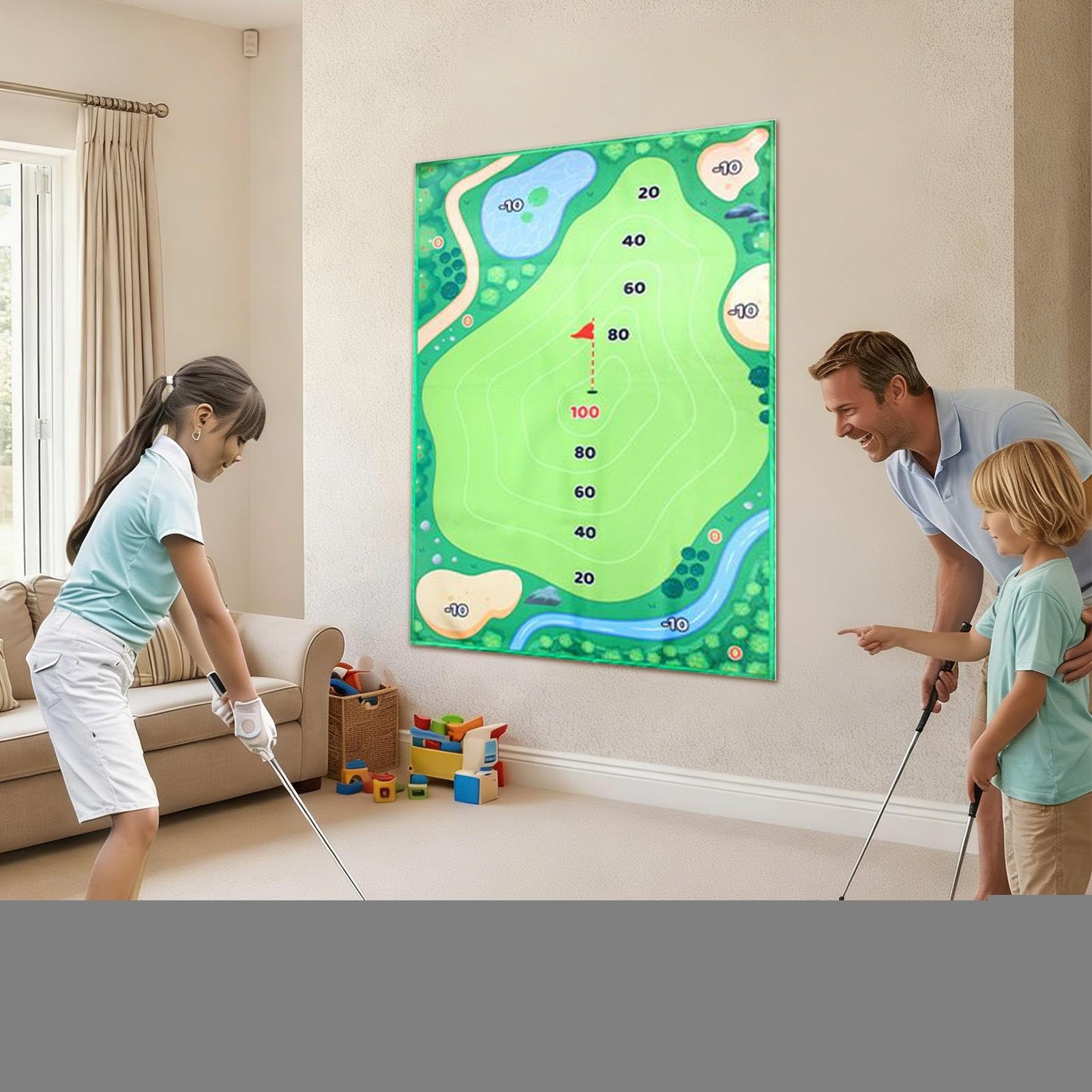 Golf Chipping Spiel Outdoor Und Indoor Tragbarer Zusammenklappbarer | Trainingsmatte Für Abschläge Für Den Garten, Hof, Terrasse, Rasen, Wiese, Und Park