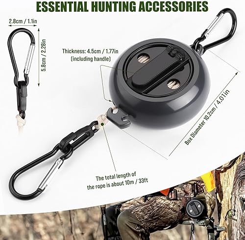 Miniatura 6 de TOBWOLF Treestand Retractable Bow Hoist, 33FT Bow & Gear Hoist for Hunting, 4MM Thickened Rope Quick & Easy Treestand Gear Hoist, Bow Hunting Gear