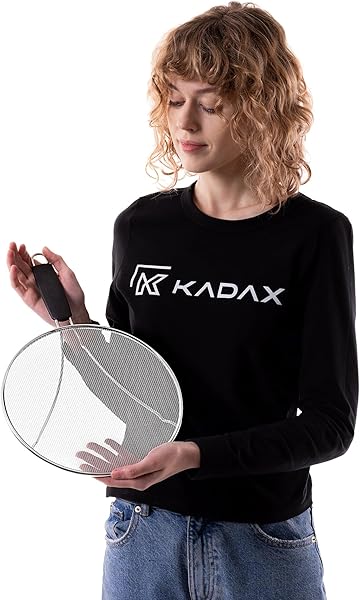 KADAX Padella paraspruzzi Ø 25 cm, in acciaio inox con rete a maglia fine, coperchio paraspruzzi per padella, utensili da cucina contro la spruzzatura dell'olio (argento) - 3