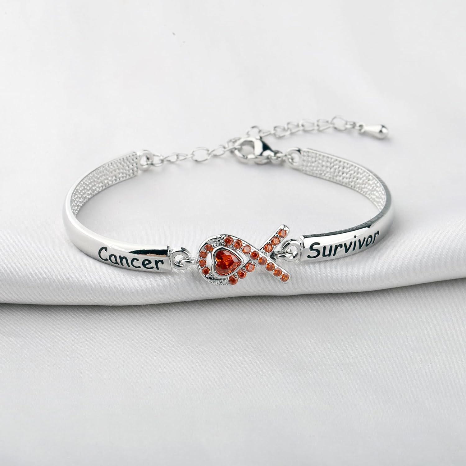 HOLLP Orange Awareness Cancer Survivor Bracelet for Leukemia, Multiple Sclerosis, Kidney Cancer Survivor Gift - Image 5