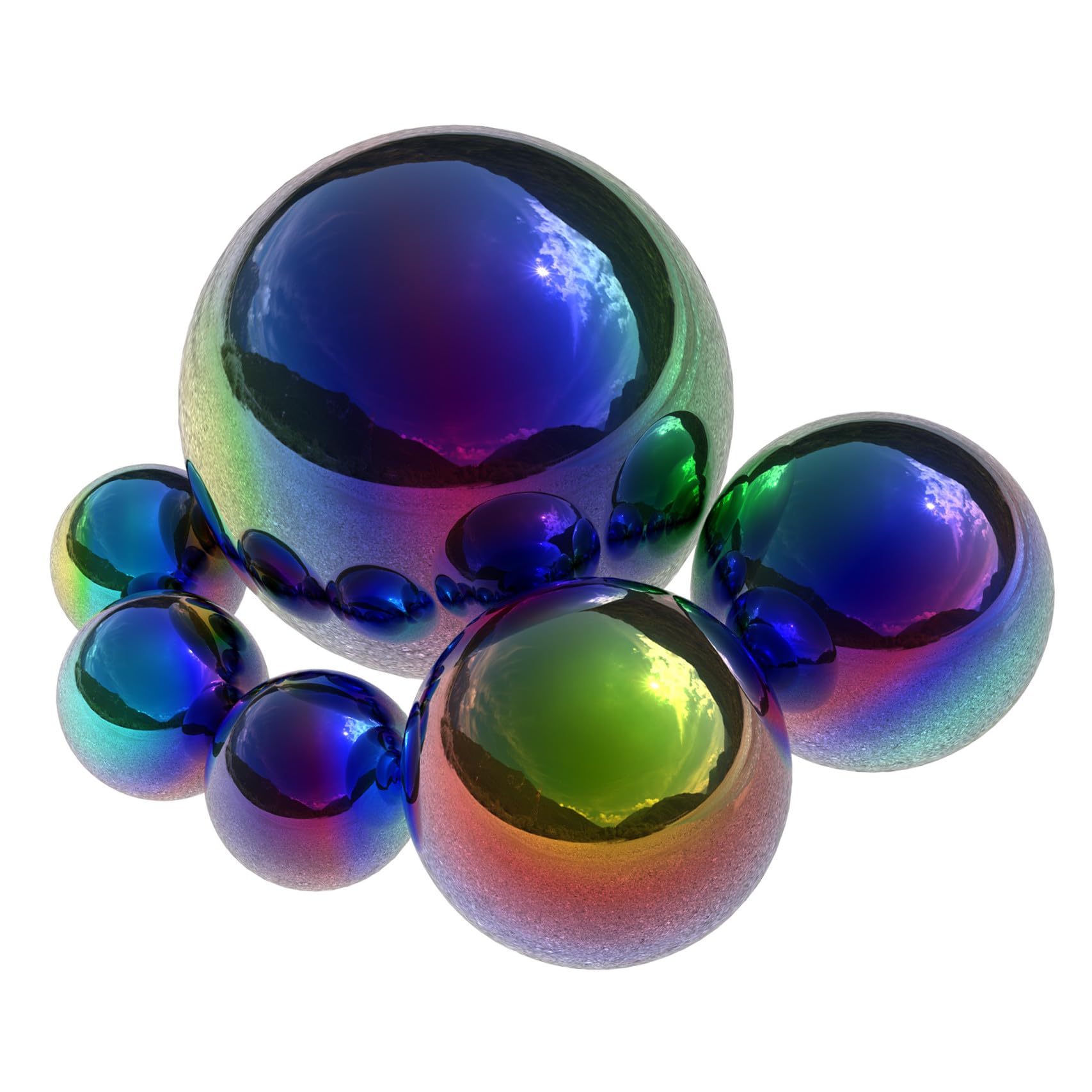 Milisten 6 Pack 5.91In Polished Mirror Ball Decorations Reflective Garden Spheres Hollow Gazing Balls for Outdoor Patio and Photography Props