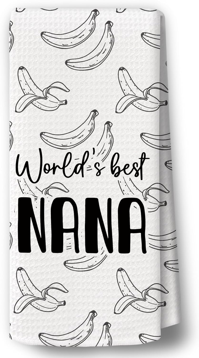 Regalos de plátano para decoración de toallas de cocina, divertidos regalos para la abuela de parte de nietos, paños de cocina de mano, regalo retro