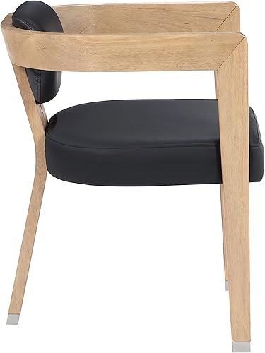 Miniatura 6 de Meridian Furniture Carlyle Collection Modern  Silla de comedor contemporánea, acabado de madera maciza, piel sintética suave, detalles de cromo