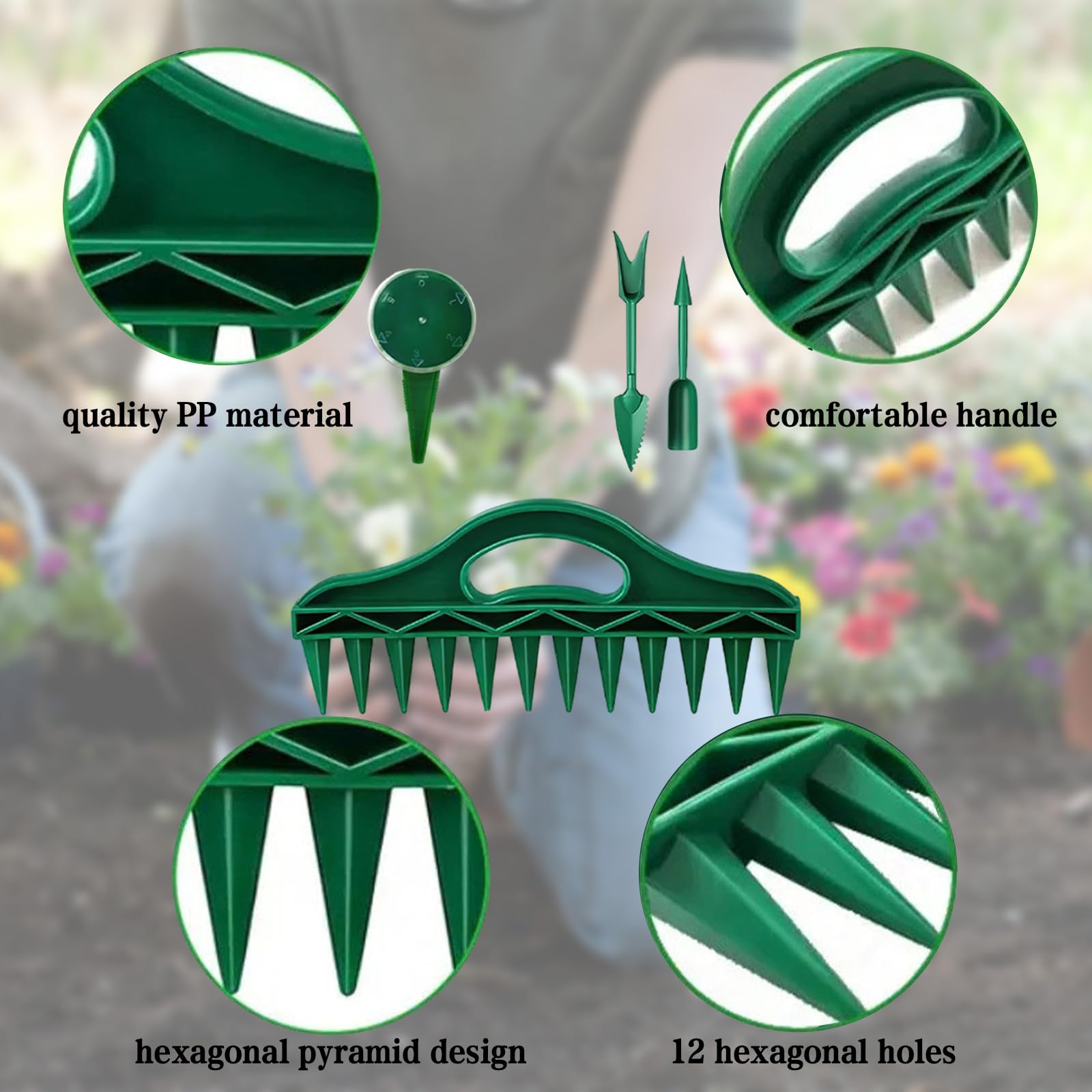 12 Trous Distributeur de Graines Semis, Distributeur de Semences à Creuser dans Le Sol, Planteuse Manuelle Precision, Fournitures de Jardin de Jardinière pour Ferme de Légumes de Jardin (A)