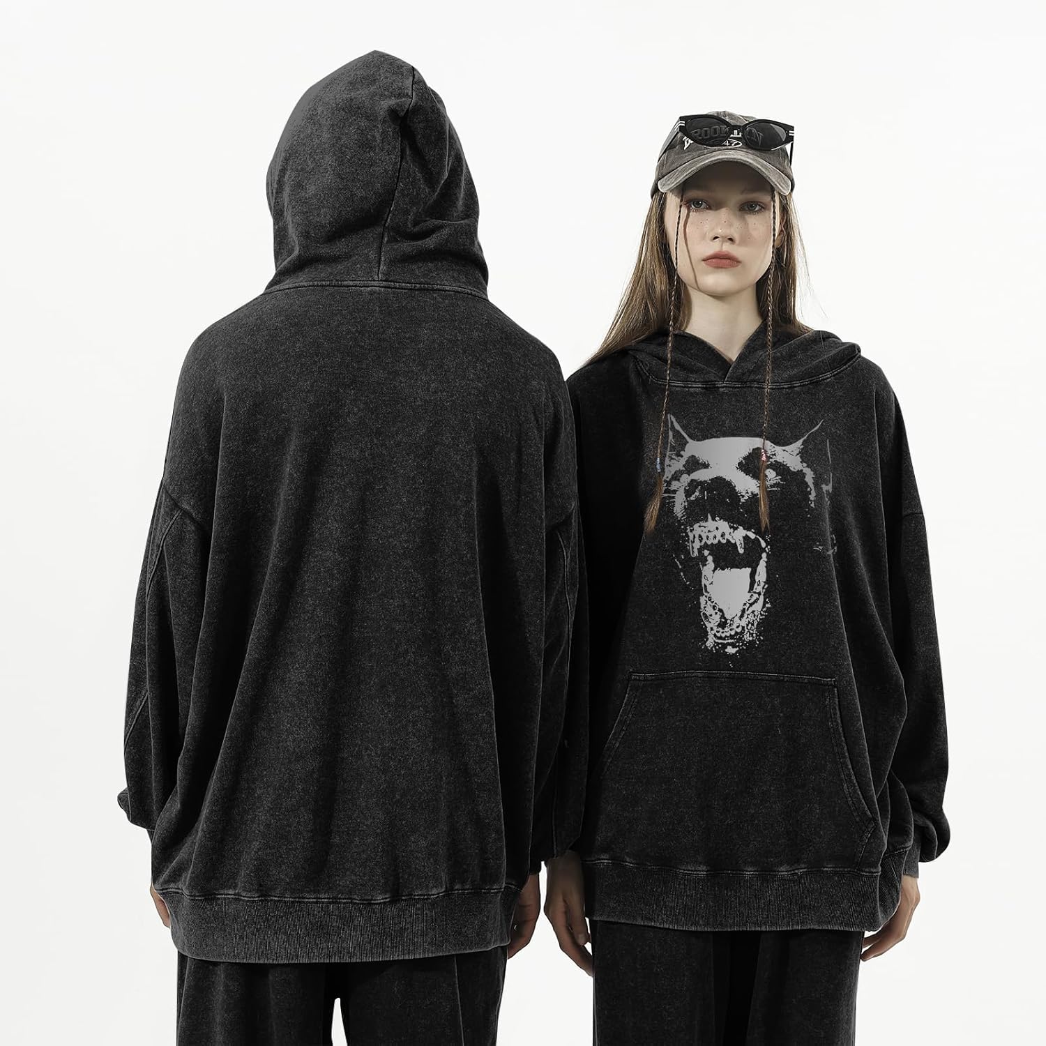 Oversized Graphic Hoodie For Men Streetwear Acid Wash Hoodies Y2k Cool Baggy Vintage Sweatshirt Grunge Clothes Unisex - Image 4