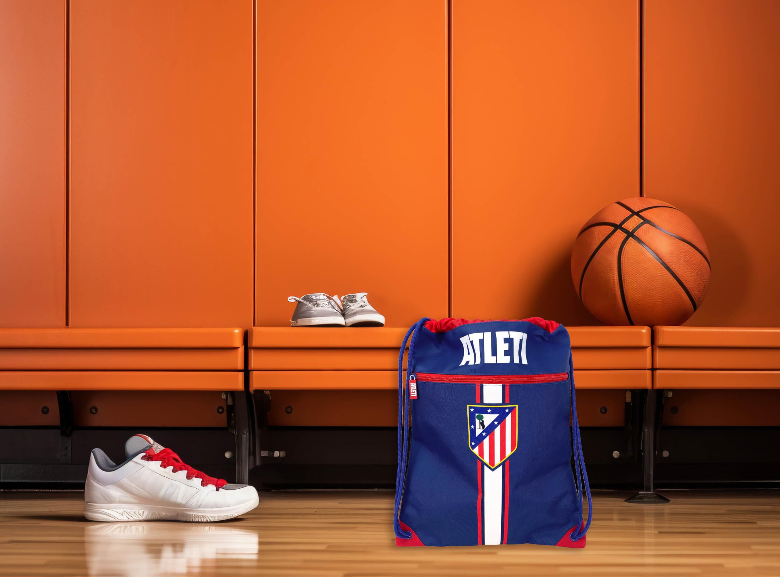 CyP Brands- Atlético de Madrid, Mochila, Mochila saco, Bolsa con cuerdas, Extraescolares, Color Azul, Producto Oficial - 5