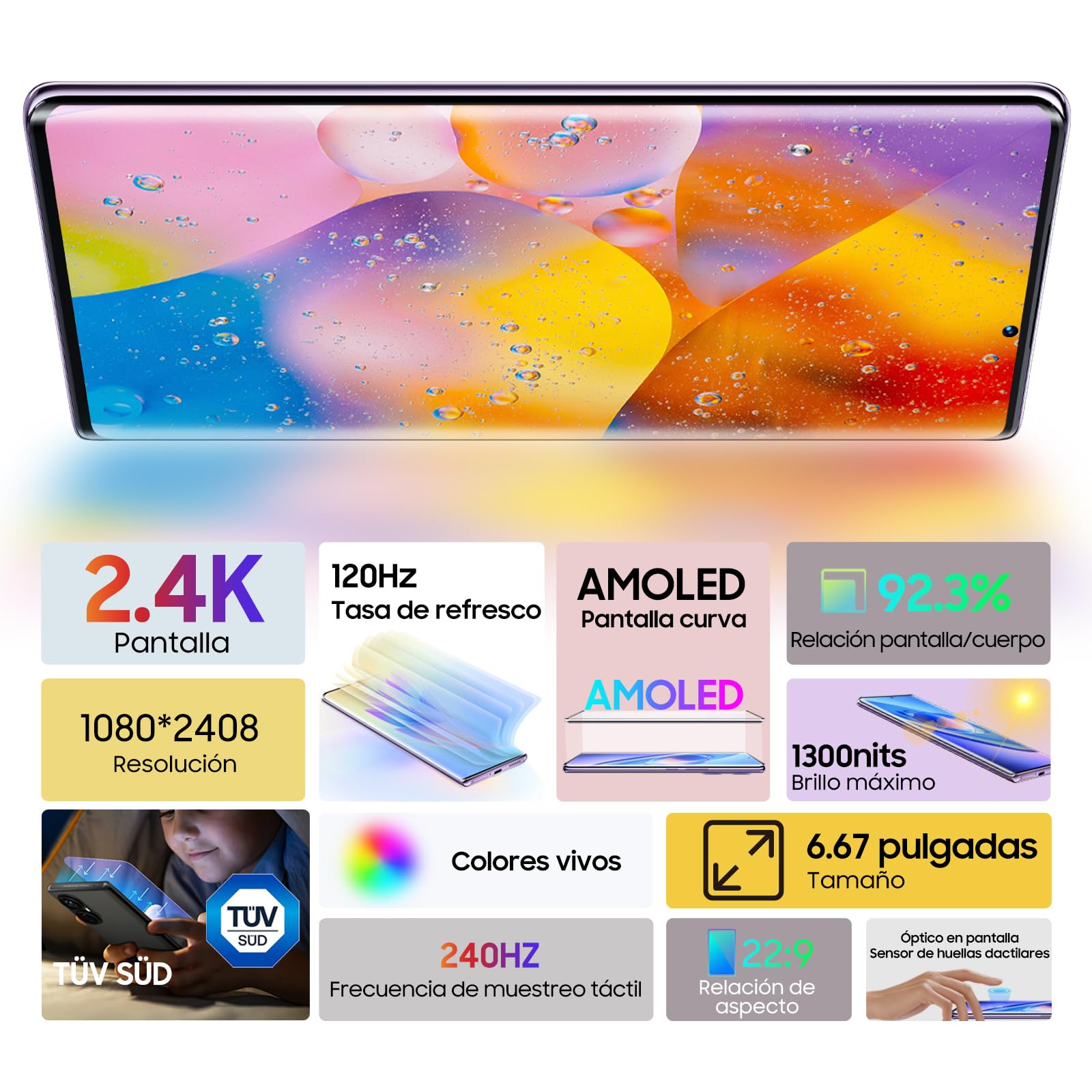 Blackview A200 Pro Smartphone 120Hz, 24GB+256GB Helio G99 Teléfono