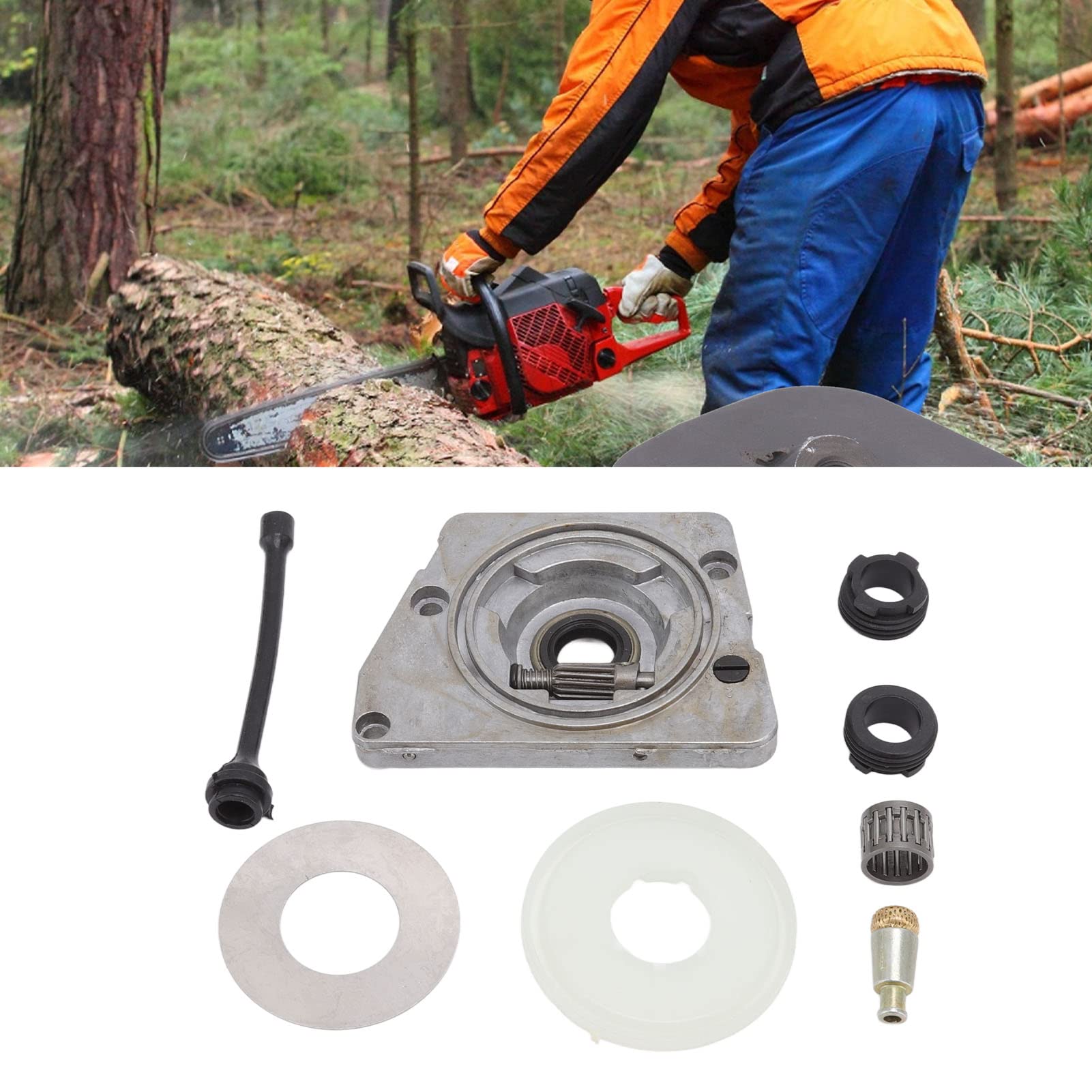 Kit Pompe à Huile avec Engrenage à Vis Sans Fin Compatible avec Tronçonneuse Husqvarna 61 66 266 268 266XP 268XP 272XP - Pièces de Rechange