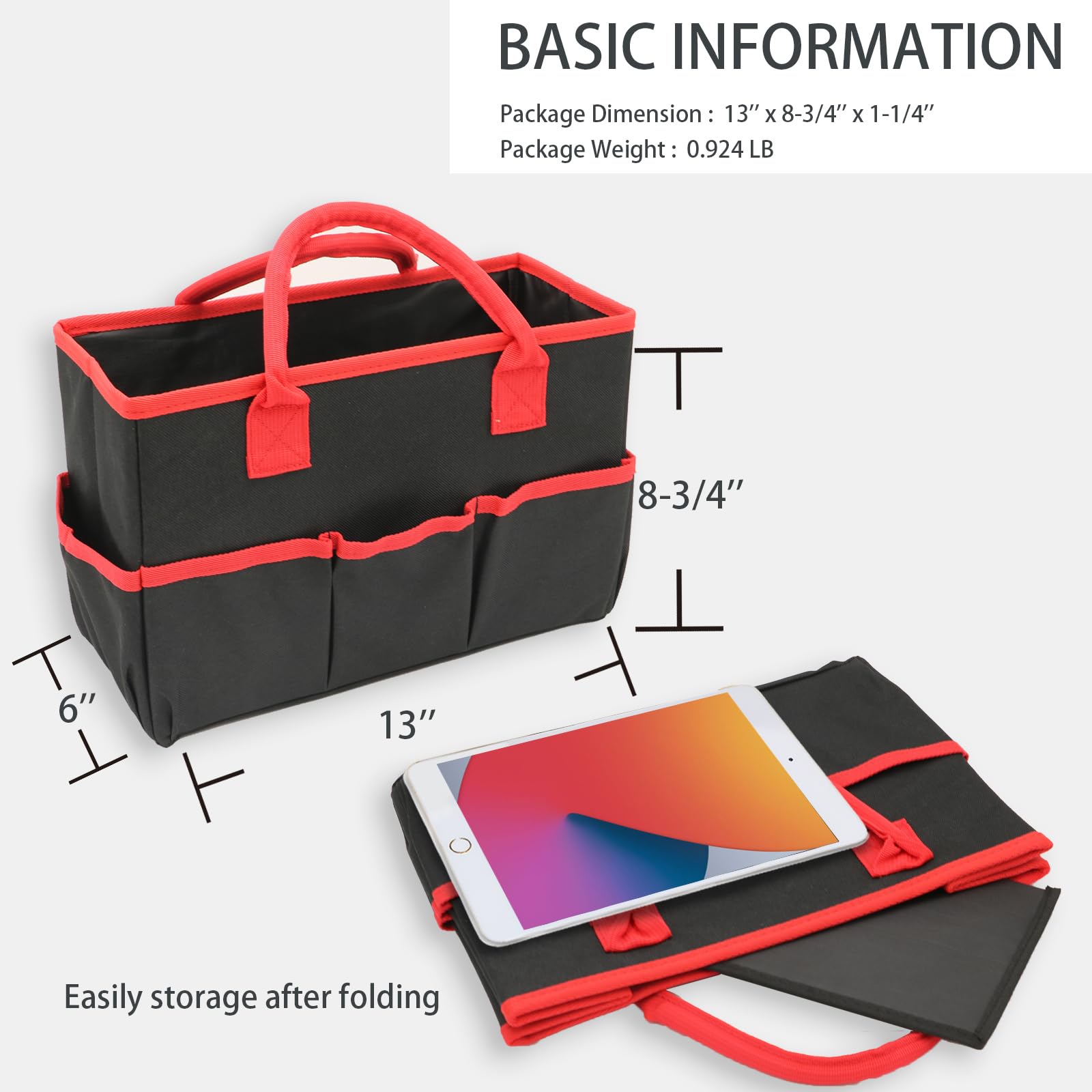 Bastel- und Kunsttasche für Zubehör mit Taschen, schwarze Oxford-Tragetasche für Künstler, Kinder, Lehrer, Organizer Aufbewahrung