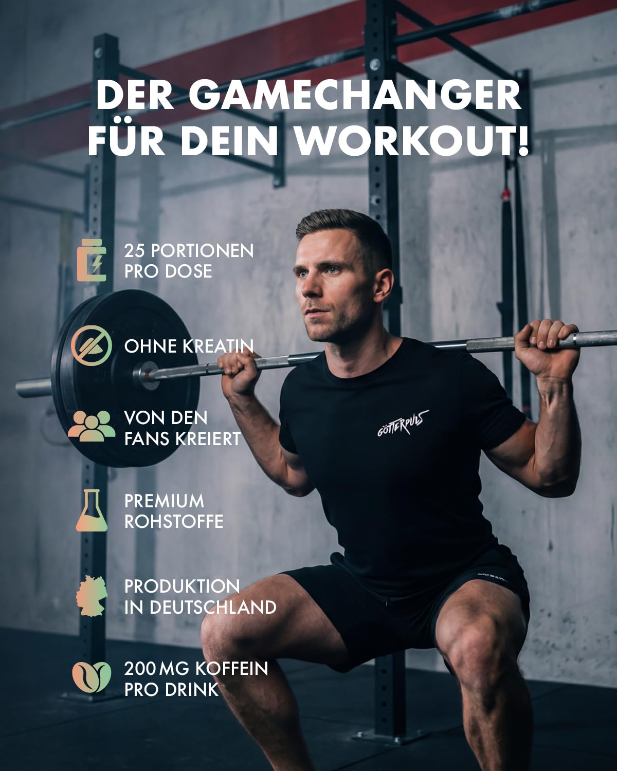Götterpuls Pre Workout 400g COMMUNITY EDITION 2024 Saures Fruchtgummi | Mit L-Citrullin, Arginin AKG, Beta-Alanin & L-Tyrosin – 200mg Koffein – Für Fitness & Kraftsport – 25 Portionen