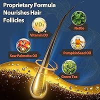 Vista 5 de DHT Bloqueador para hombres con palma enana americana y biotina, fórmula para el crecimiento del cabello en cápsulas rellenas de líquido