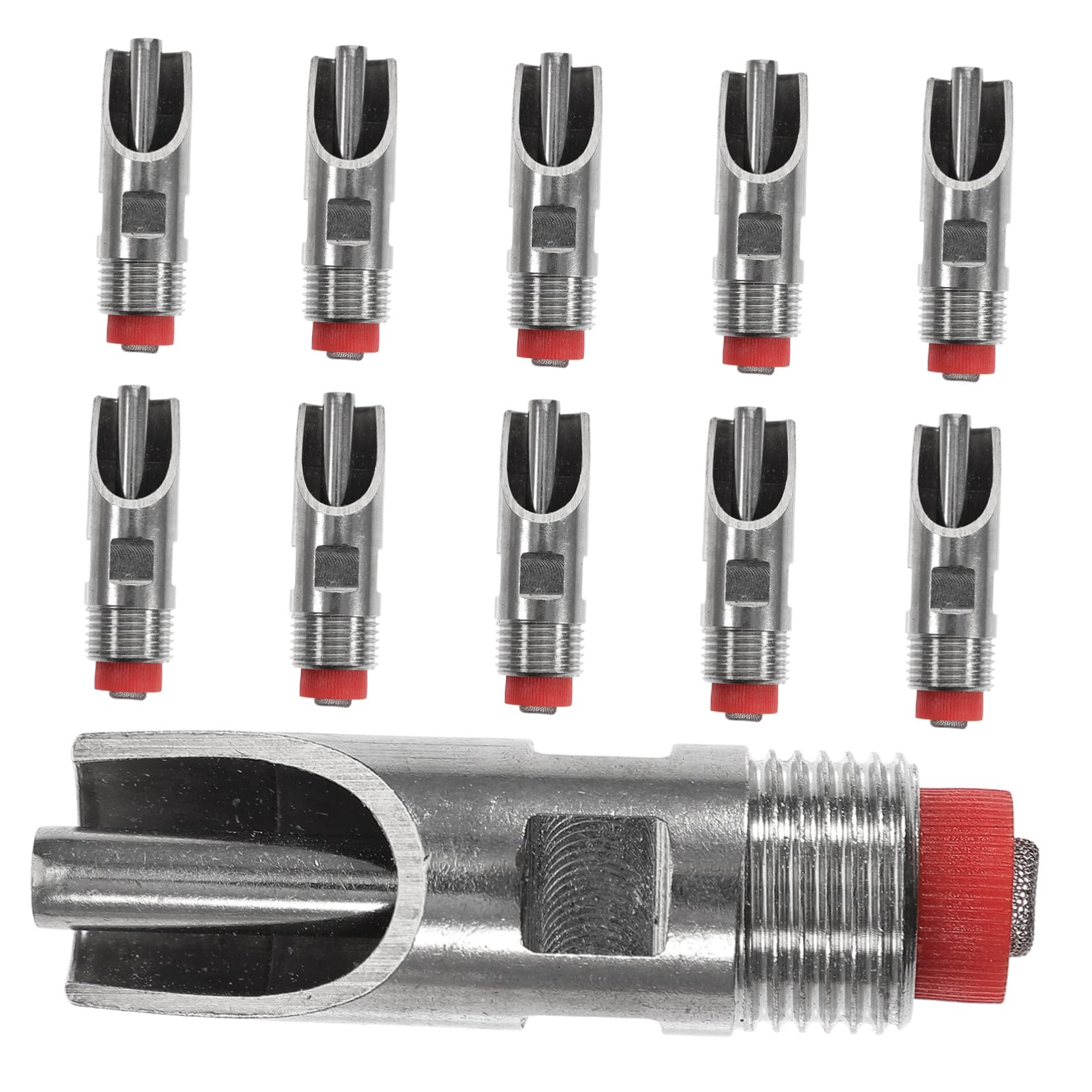 Abbeveratoio per Suini in Acciaio Inox 10 Pezzi Automatico Anti-spruzzo | Allevamento Bovino e Ovino, Struttura in Polietilene e Acciaio Inox, Manutenzione Semplice, Riduce Sprechi D'acqua