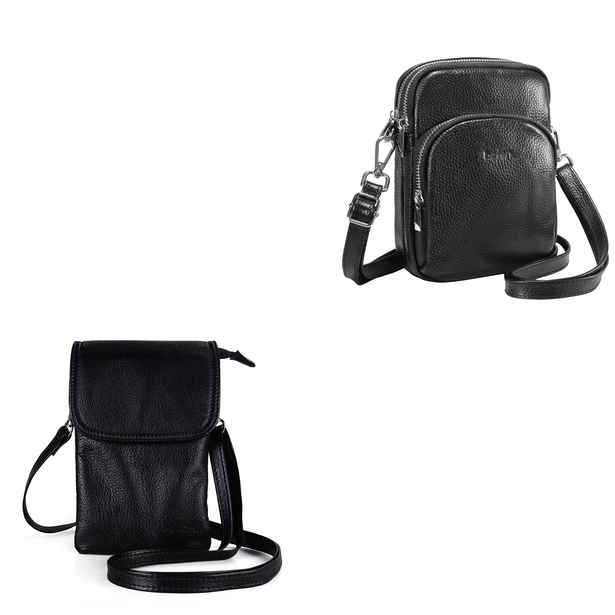 befen Genuine Leather Small Crossbody Bag Set for Women 2 Pack Cell Phone Crossbody Purses with RFID Blocking