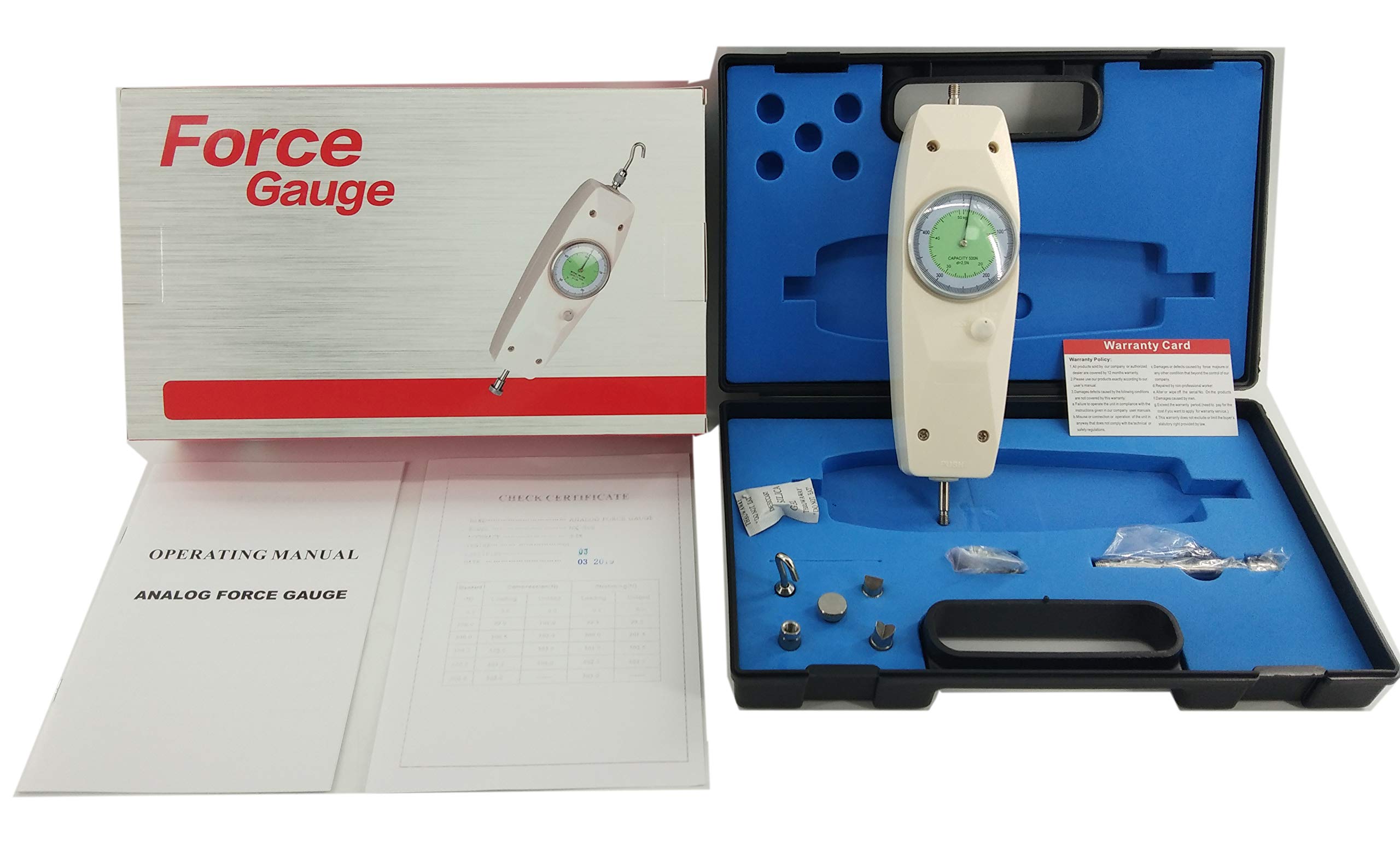 VTSYIQI Analog Push Pull Force Gauge Pointer Dial Meter Spring Dynamometer High Precision Tester