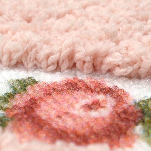 Miniatura 5 de TEALP Alfombra con forma de corazón, alfombra de baño, antideslizante, suave, de microfibra de felpa, absorbente de agua, gruesa, peluda, para