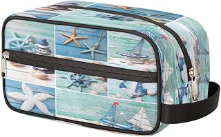 Bolsa de higiene pessoal para mulheres oceano estrela do mar concha bolsa de higiene pessoal de viagem grande bolsa de maquiagem bolsa de cosméticos de viagem kit dop para homens bolsa de barbear para acessórios de viagem, Multicor