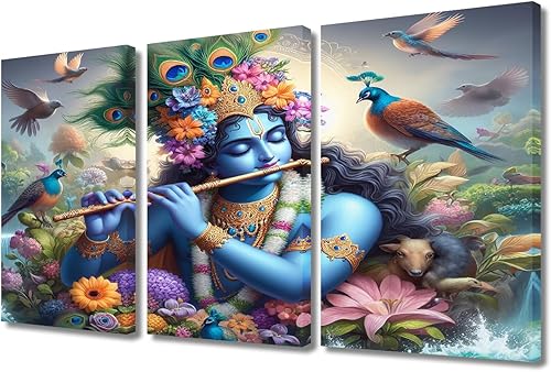 Arte de pared con temática de Dios indio para la casa, arte de pared vintage para sala de estar, arte de pared de religión india, arte de pared de 3