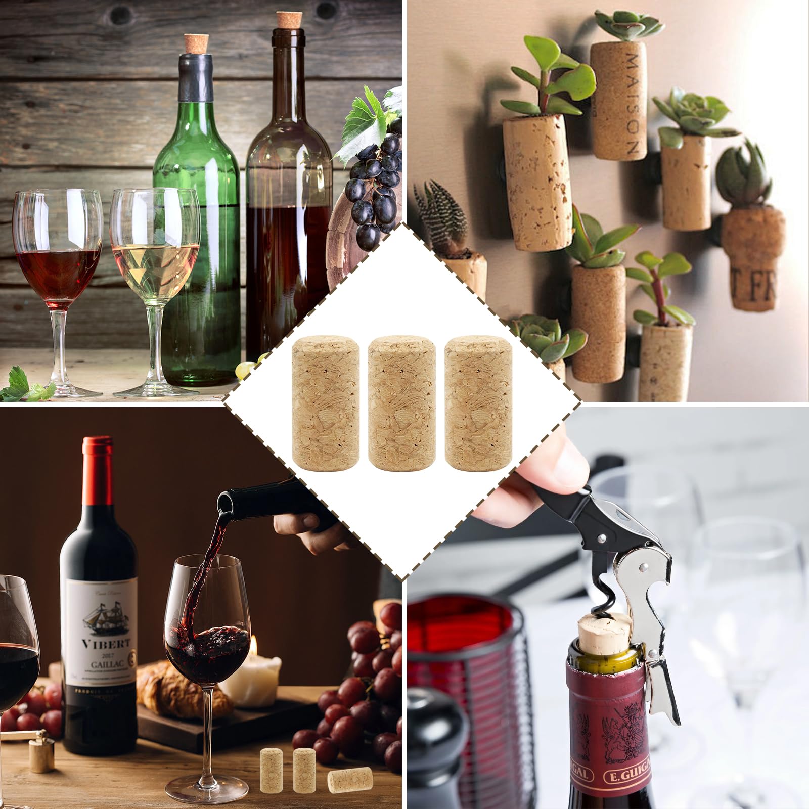 Tappi Di Sughero Naturali - 60 Pezzi Per Vino, Birra E Fai Da Te