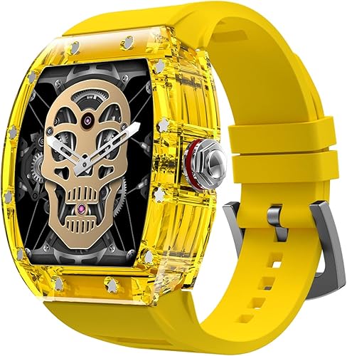 FLYTIK Reloj inteligente para hombre, funda de cristal de moda, rastreador de actividad con monitor de frecuencia cardíacasueño, IP68 impermeable,