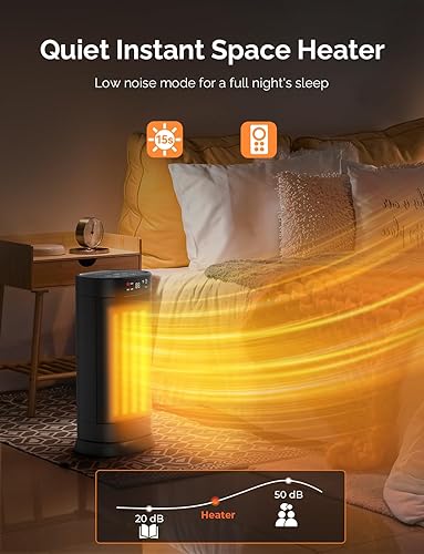 Miniatura 5 de Faryuan Calentadores de espacio para uso en interiores, calentador de cerámica PTC eléctrico oscilante de calentamiento rápido de 1500 W con