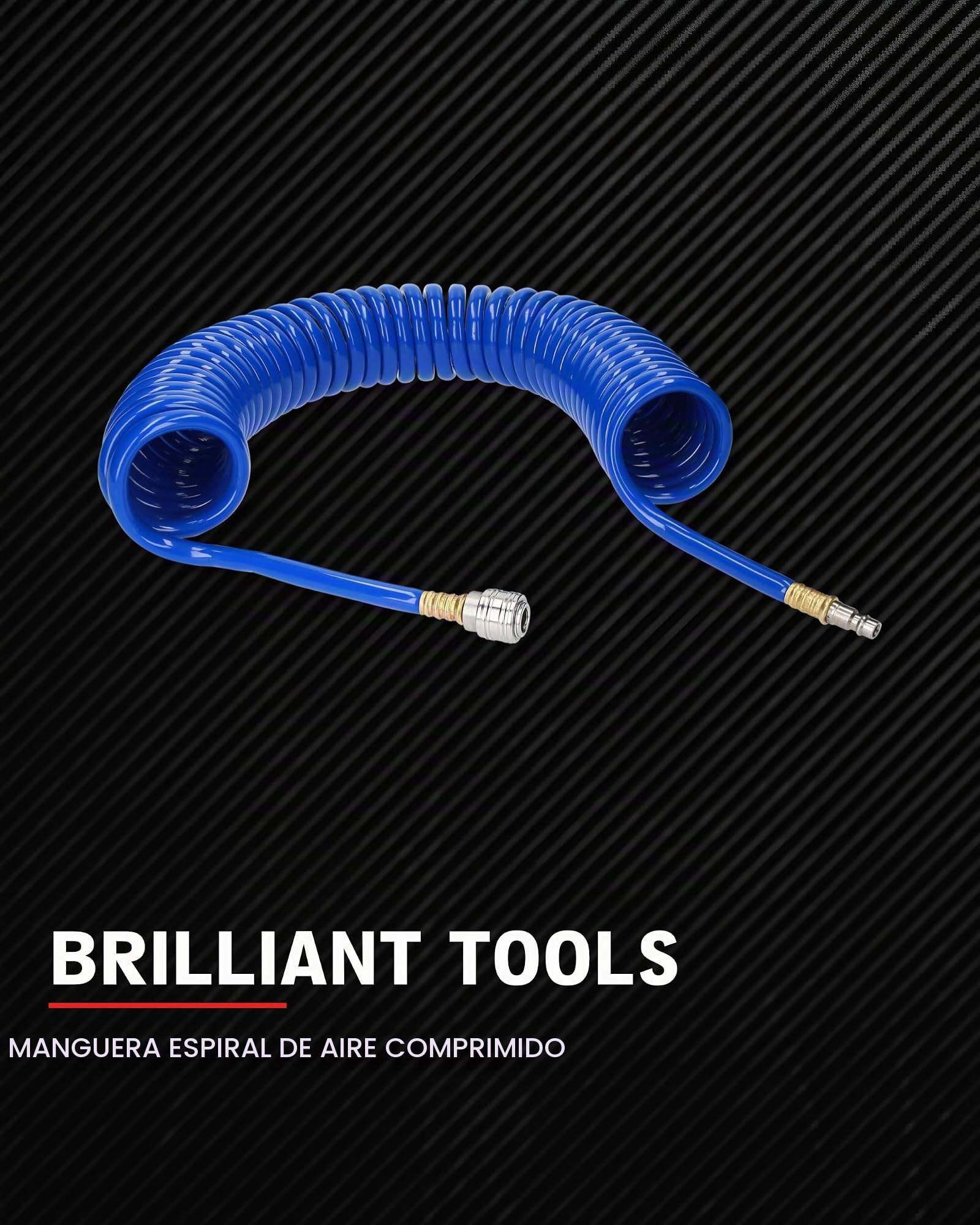 BRILLIANT TOOLS BT160035 Manguera de aire comprimido en espiral Ø 10 mm, 10 metros [Powered by KS TOOLS]