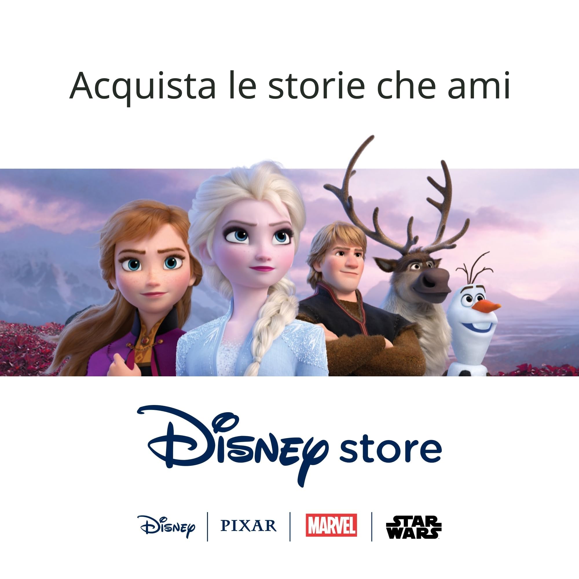 Disney Store Official trolley Frozen, 30 x 23 x 48 cm, valigia rigida blu per bambini, con manico telescopico, ruote multidirezionali, con Elsa, Olaf e motivo a fiocchi di neve
