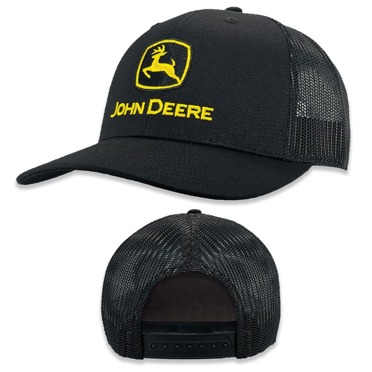 John Deere Berretto Da Baseball Trucker Hat Per Giovani – Nero Con Visiera, Taglia Unica, Cappello Con Logo E Chiusura Regolabile