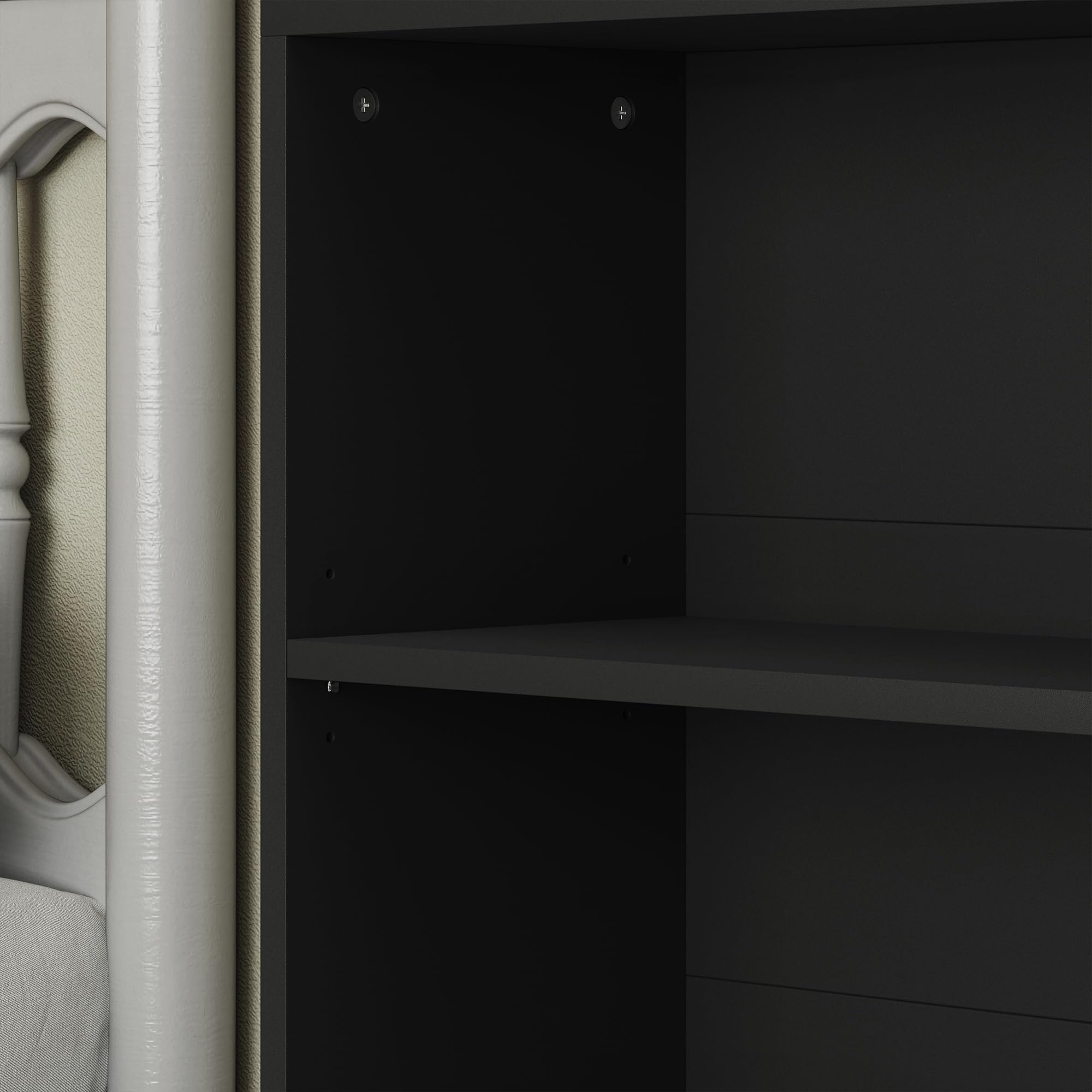 HOMCOM Bibliothèque Étagère de Rangement 60x24x158,5cm Noir | Avec 6 Compartiments, Étagère Réglable, Meuble de Rangement, pour Bureau, Salon, Chambre