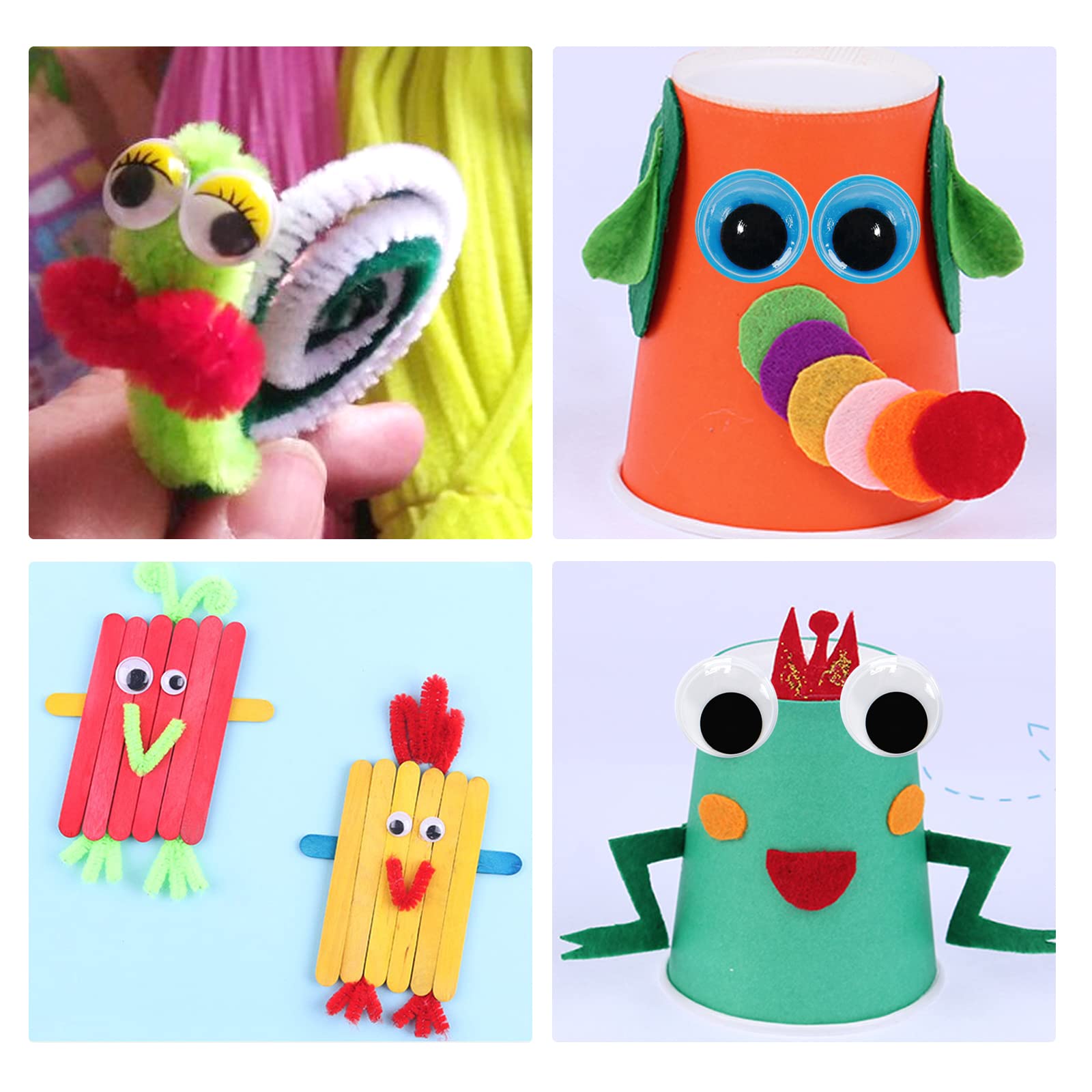 1700 szt. Googly Wiggle Eyes samoprzylepne, do rękodzieła, naklejki, oczy, wiele kolorów i rozmiarów, do samodzielnego wykonania ZZYI