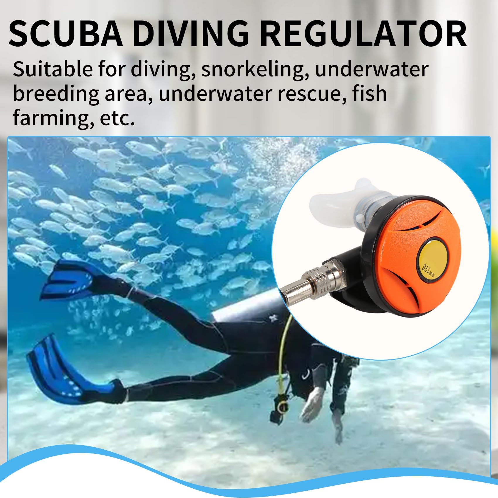 Scuba Diving Taucher Atemregler Tauchschnorchel SchnorchelausrüStung Druckminderer 2. Tauchgang Atemregler-Orange