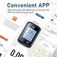 Vista 3 de XOSS G+ - Computadora de bicicleta con GPS con soporte, velocímetro de ciclismo inalámbrico Bluetooth, odómetro multifuncional ANT+